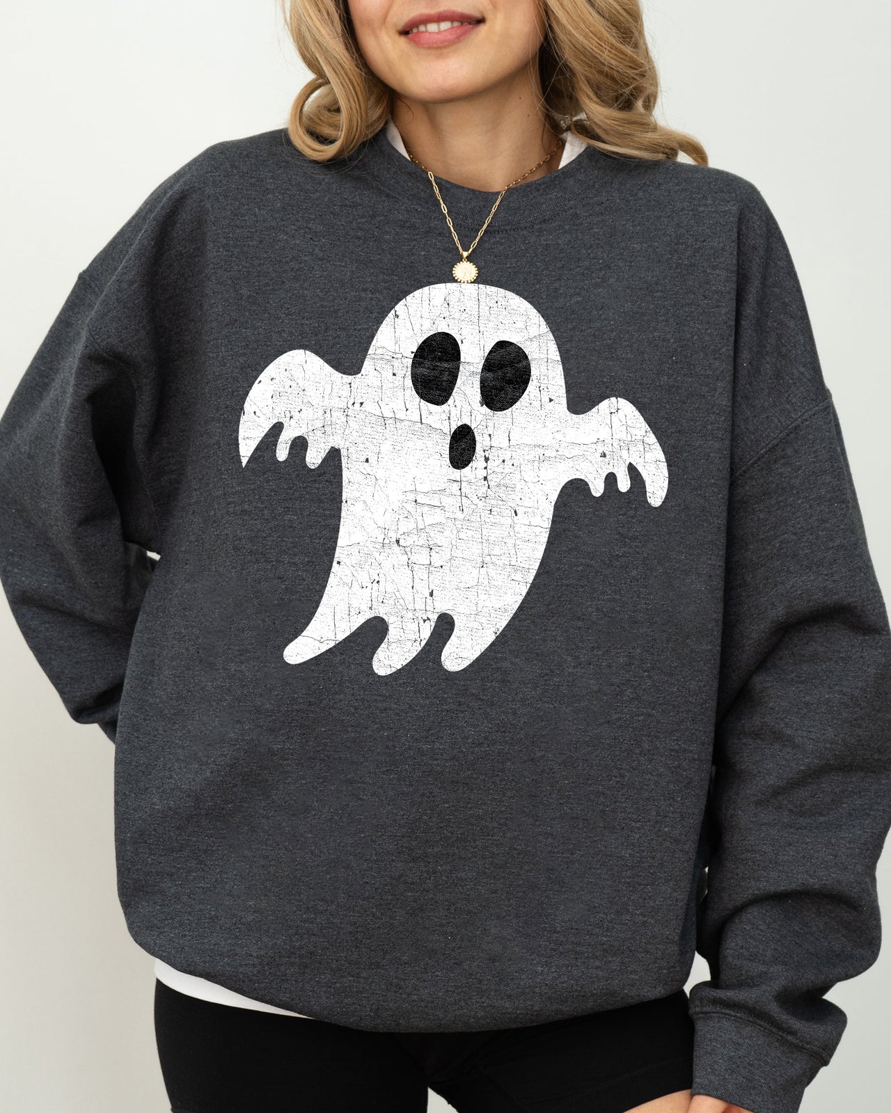 Spooky Ghost Skeleton Witch Skull Spooky Aesthetic Meme Halloween Costume Sweatshirt