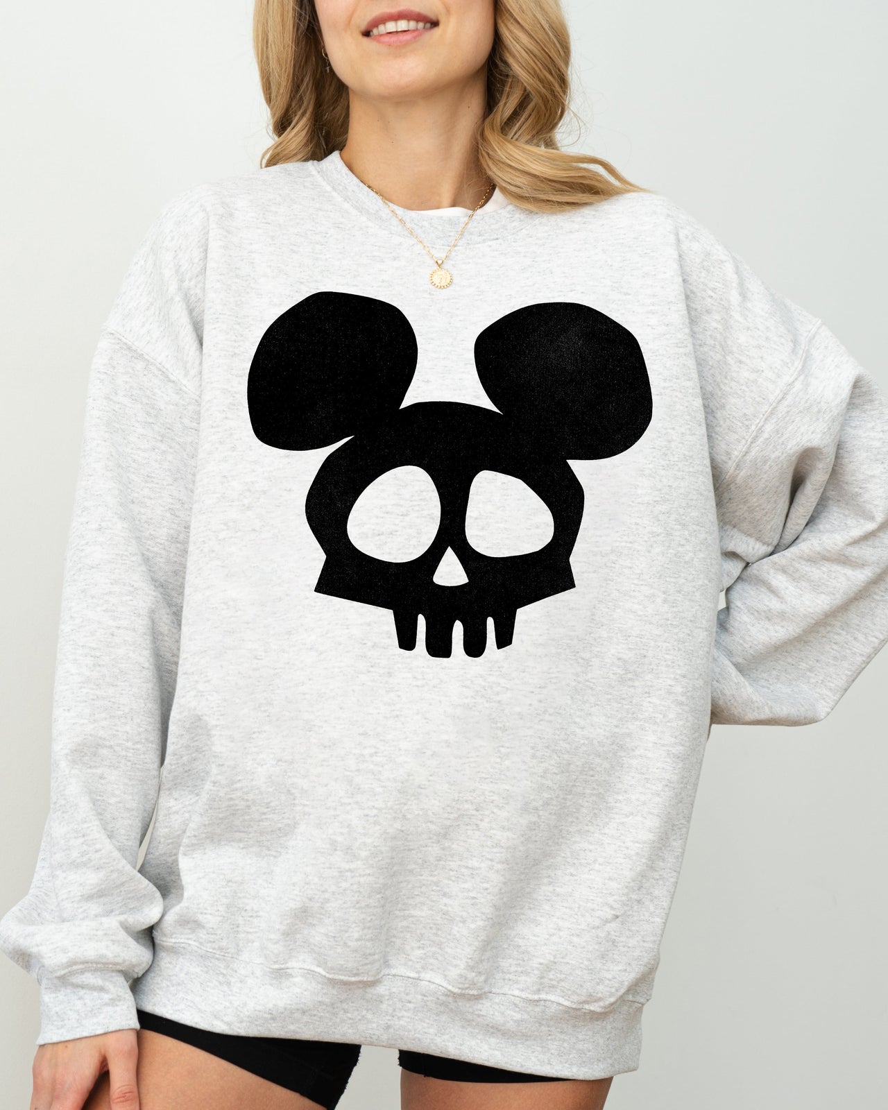Mouse Ears Skeleton Ghost Witch Skull Spooky Aesthetic Meme Halloween Sweatshirt