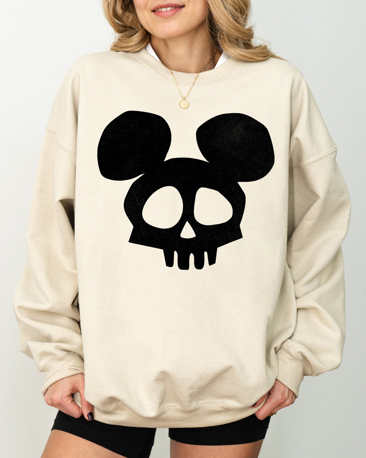 Mouse Ears Skeleton Ghost Witch Skull Spooky Aesthetic Meme Halloween Sweatshirt