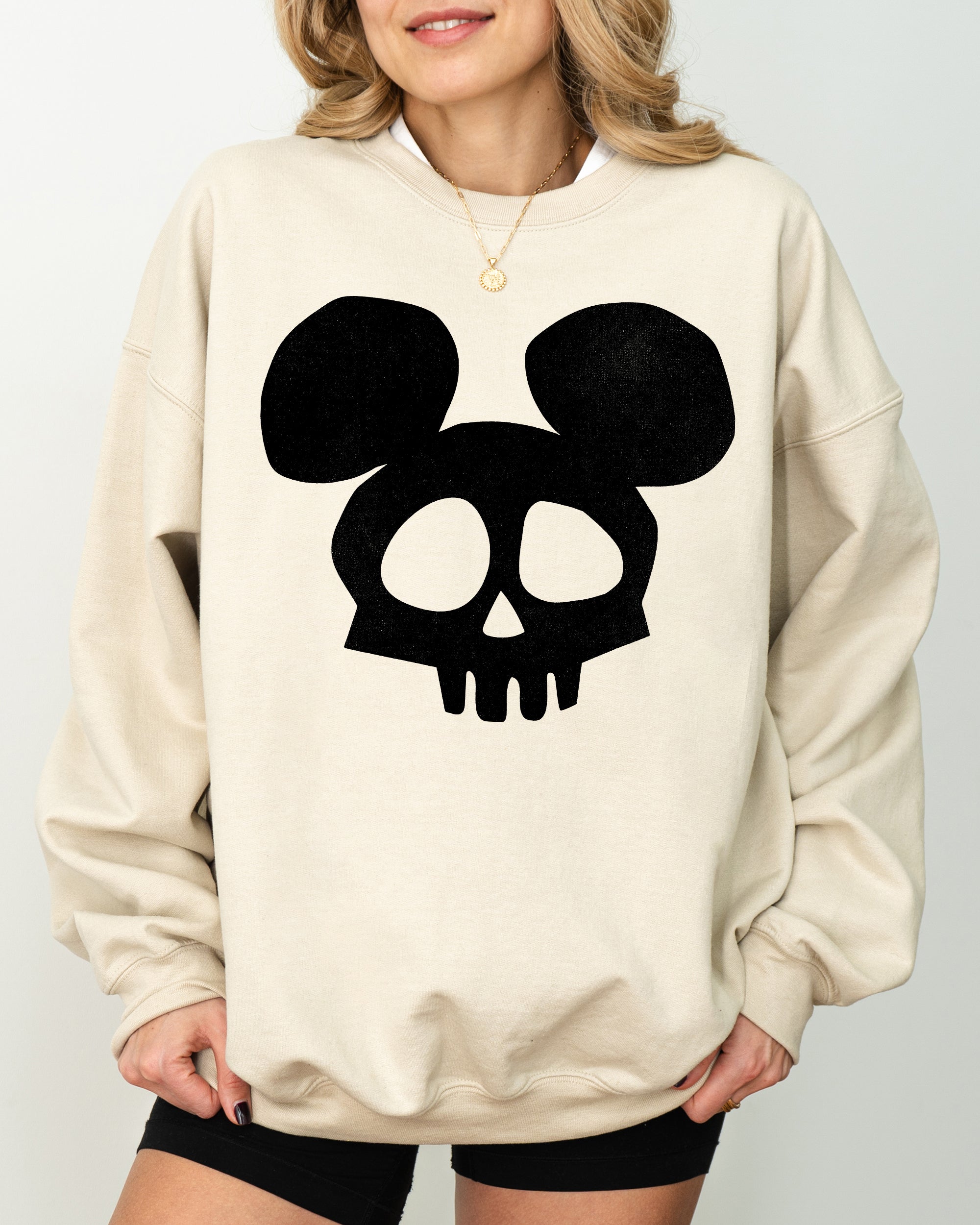 Mouse Ears Skeleton Ghost Witch Skull Spooky Aesthetic Meme Halloween Sweatshirt