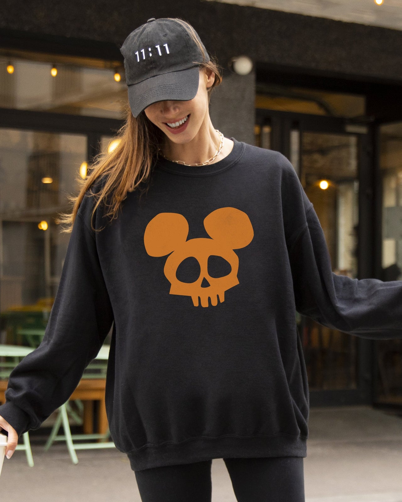 Mouse Ears Skeleton Ghost Witch Skull Spooky Aesthetic Meme Halloween Sweatshirt