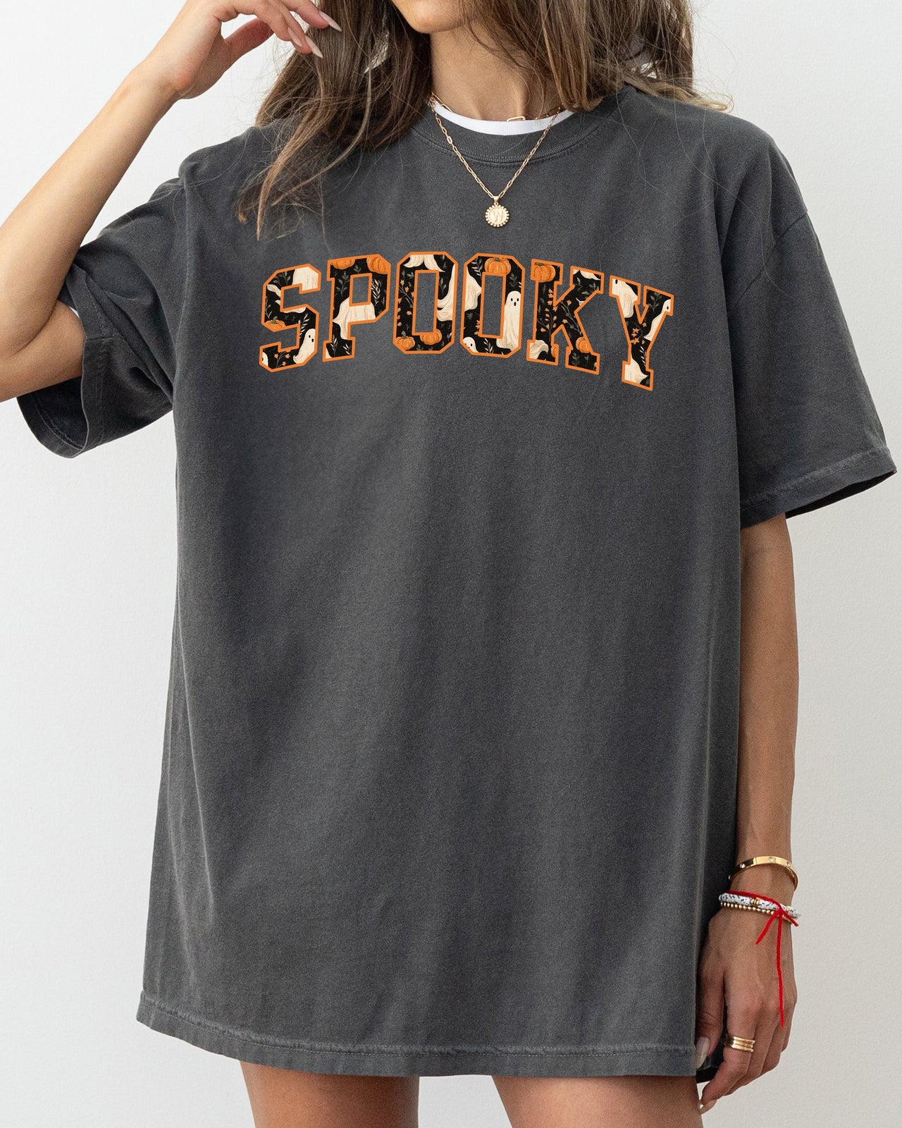 Spooky Skeleton Ghost Witch Skull Meme Halloween Night Terror Comfort Colors Tee