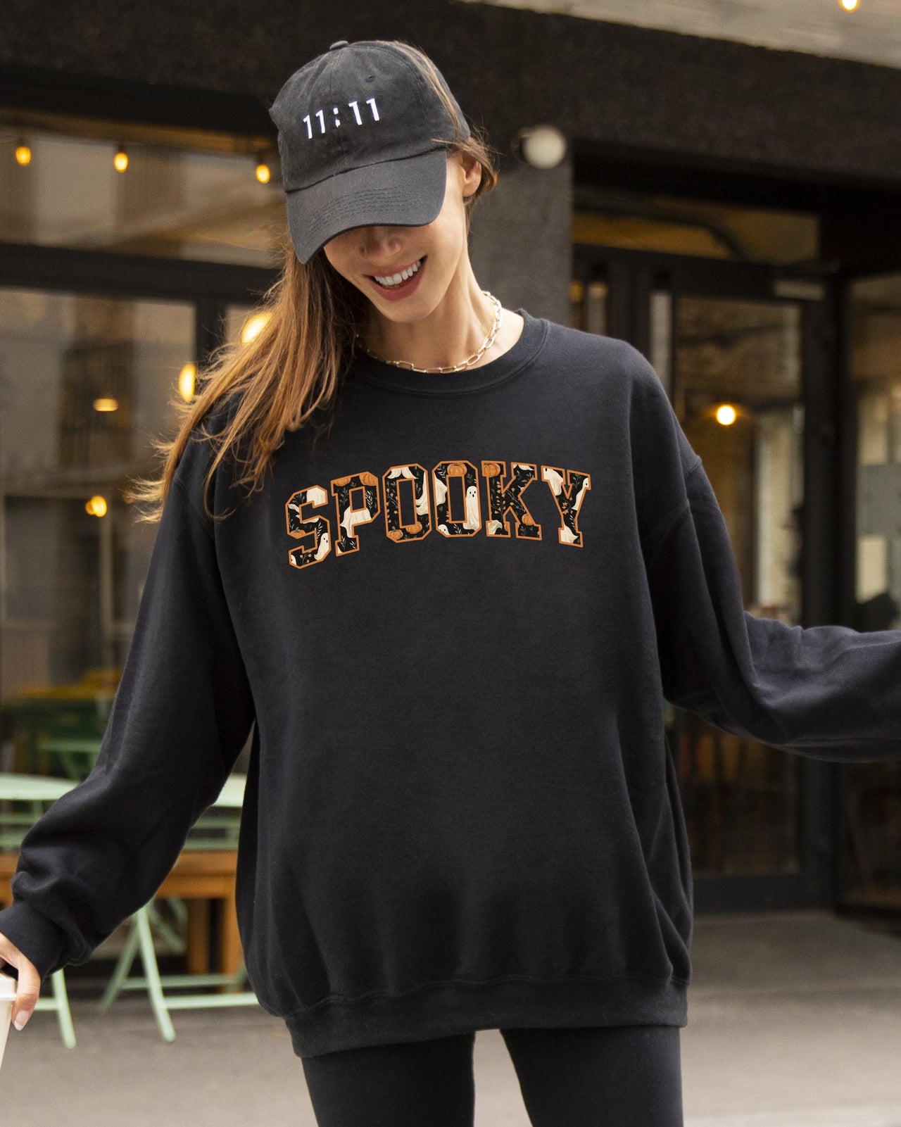 Spooky Skeleton Ghost Witch Skull Meme Aesthetic Halloween Costume Collection Sweatshirt