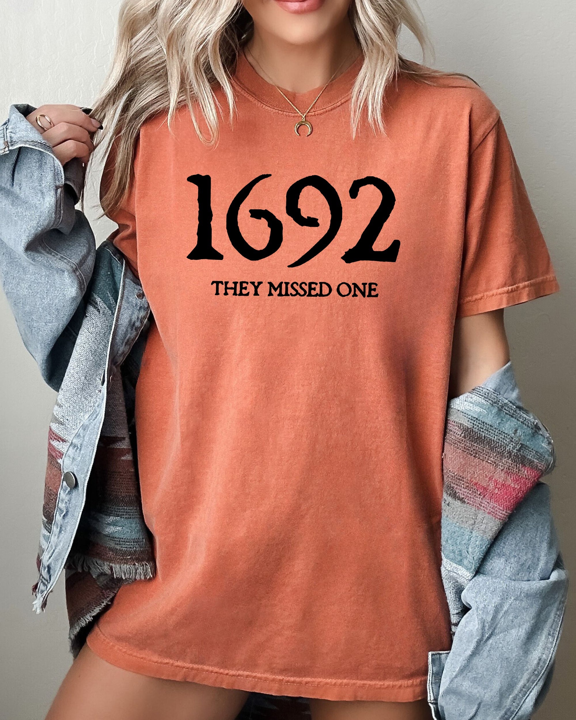 1692 They Missed One Skeleton Ghost Witch Skull Spooky Halloween Costume Comfort Colors Tee