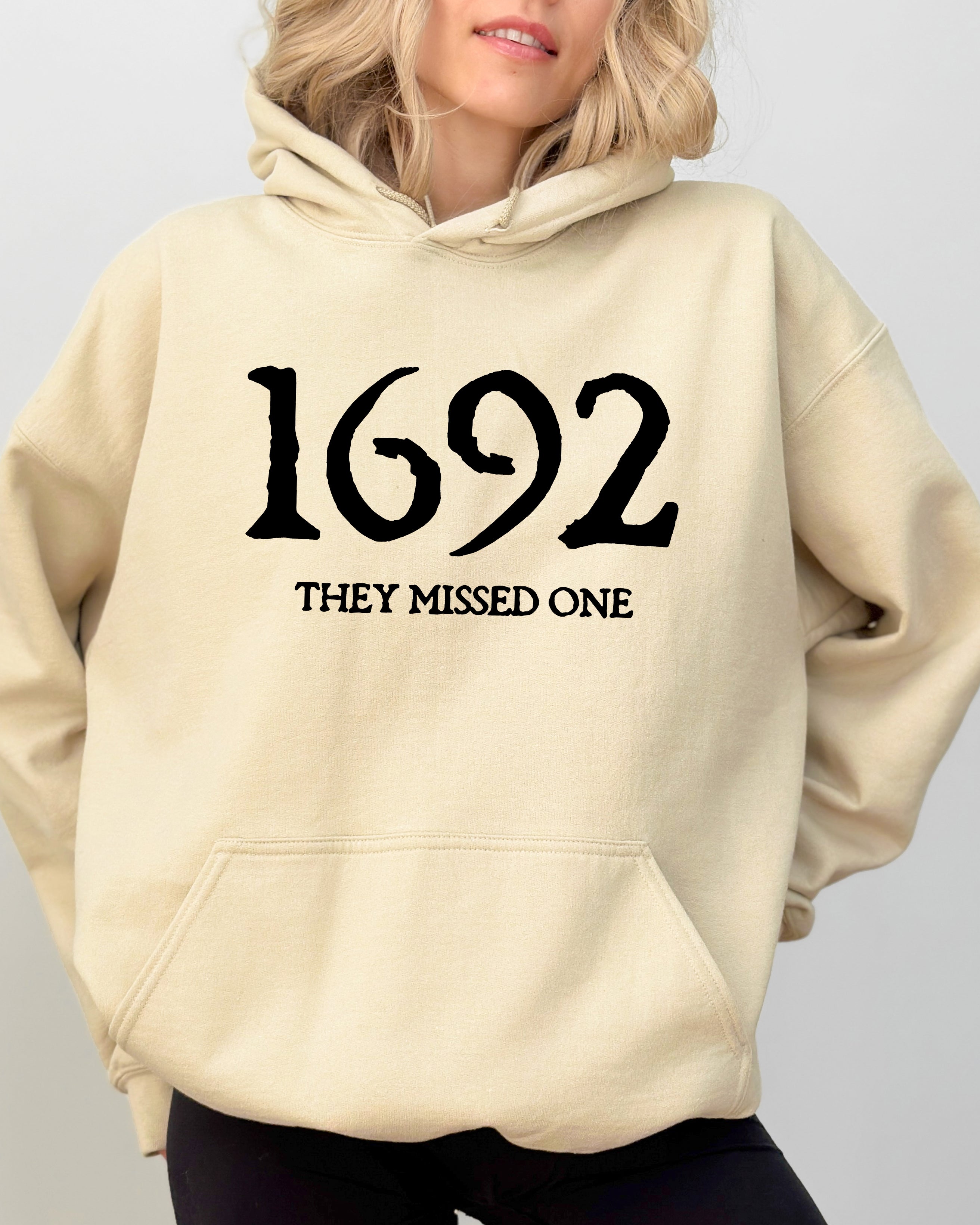 1692 They Missed One Skeleton Ghost Witch Skull Spooky Aesthetic Halloween Meme Hoodie