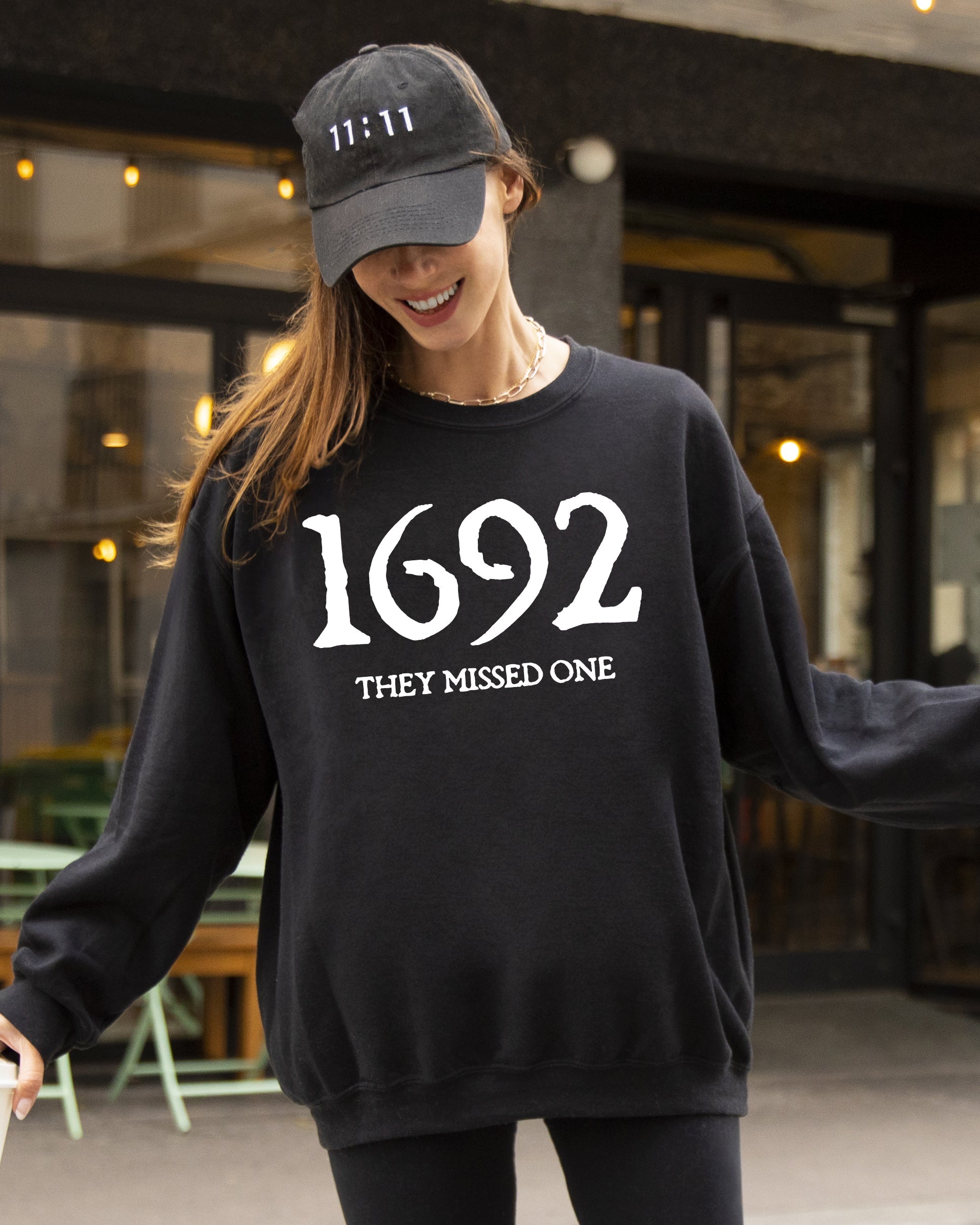 1692 They Missed One Skeleton Ghost Witch Skull Spooky Aesthetic Meme Sweatshirt