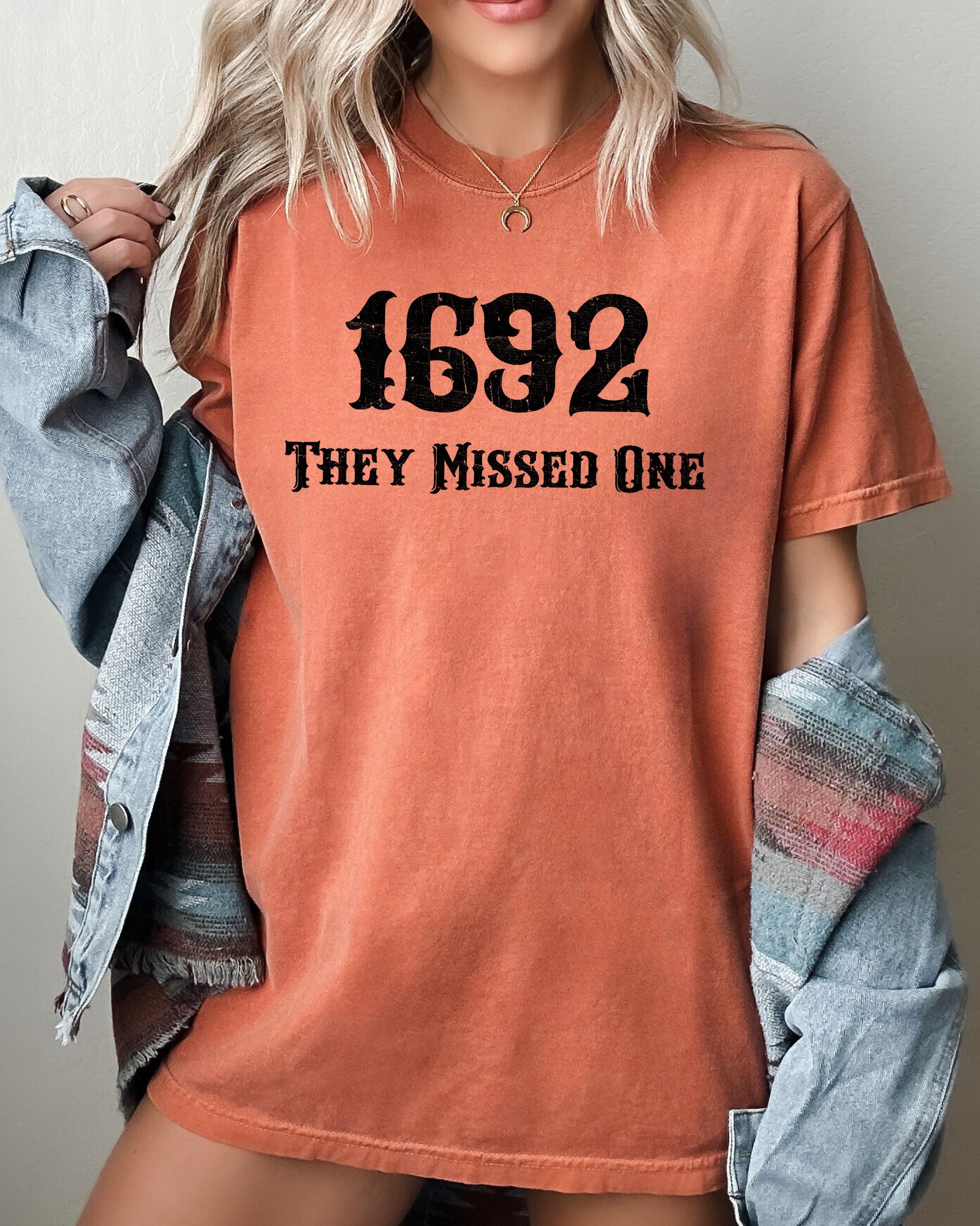 They Missed One 1692 Skeleton Ghost Witch Skull Spooky Halloween Comfort Colors Tee