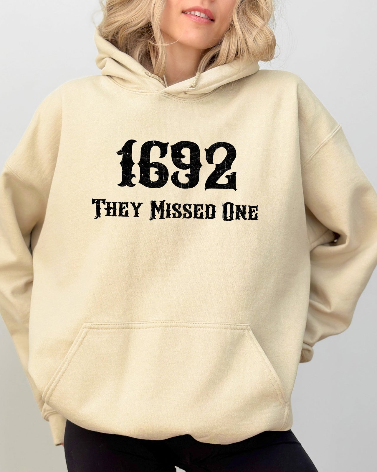 They Missed One, 1692 Skeleton Ghost Witch Skull Spooky Aesthetic Meme Halloween Costume Hoodie