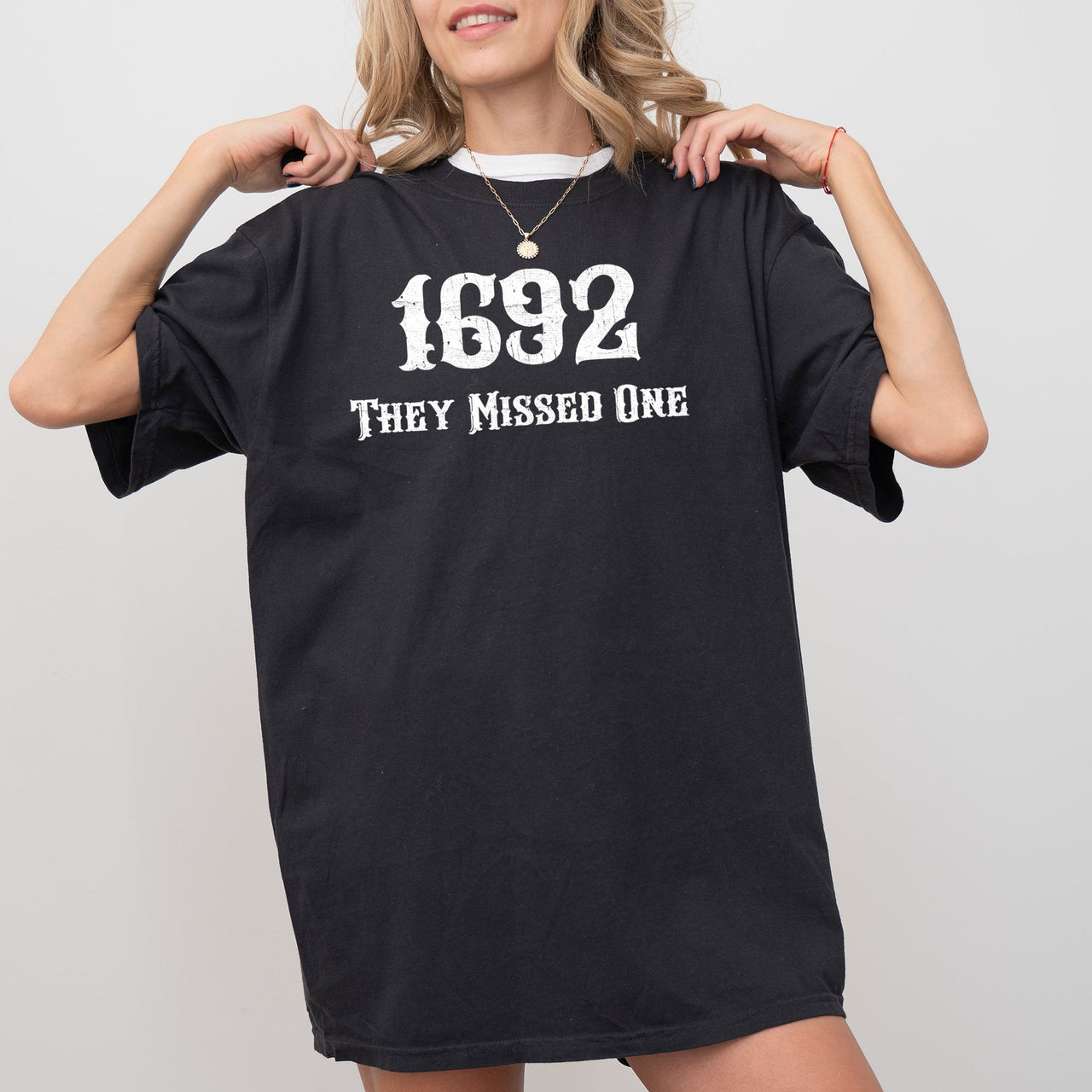 They Missed One 1692 Skeleton Ghost Witch Skull Spooky Halloween Comfort Colors Tee
