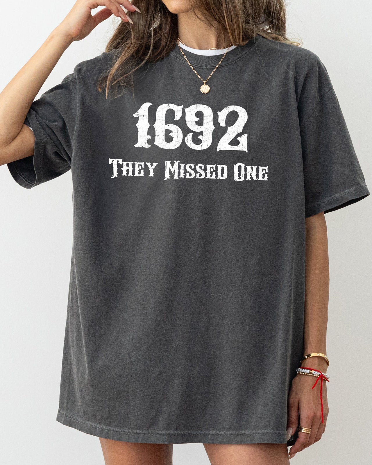 They Missed One 1692 Skeleton Ghost Witch Skull Spooky Halloween Comfort Colors Tee
