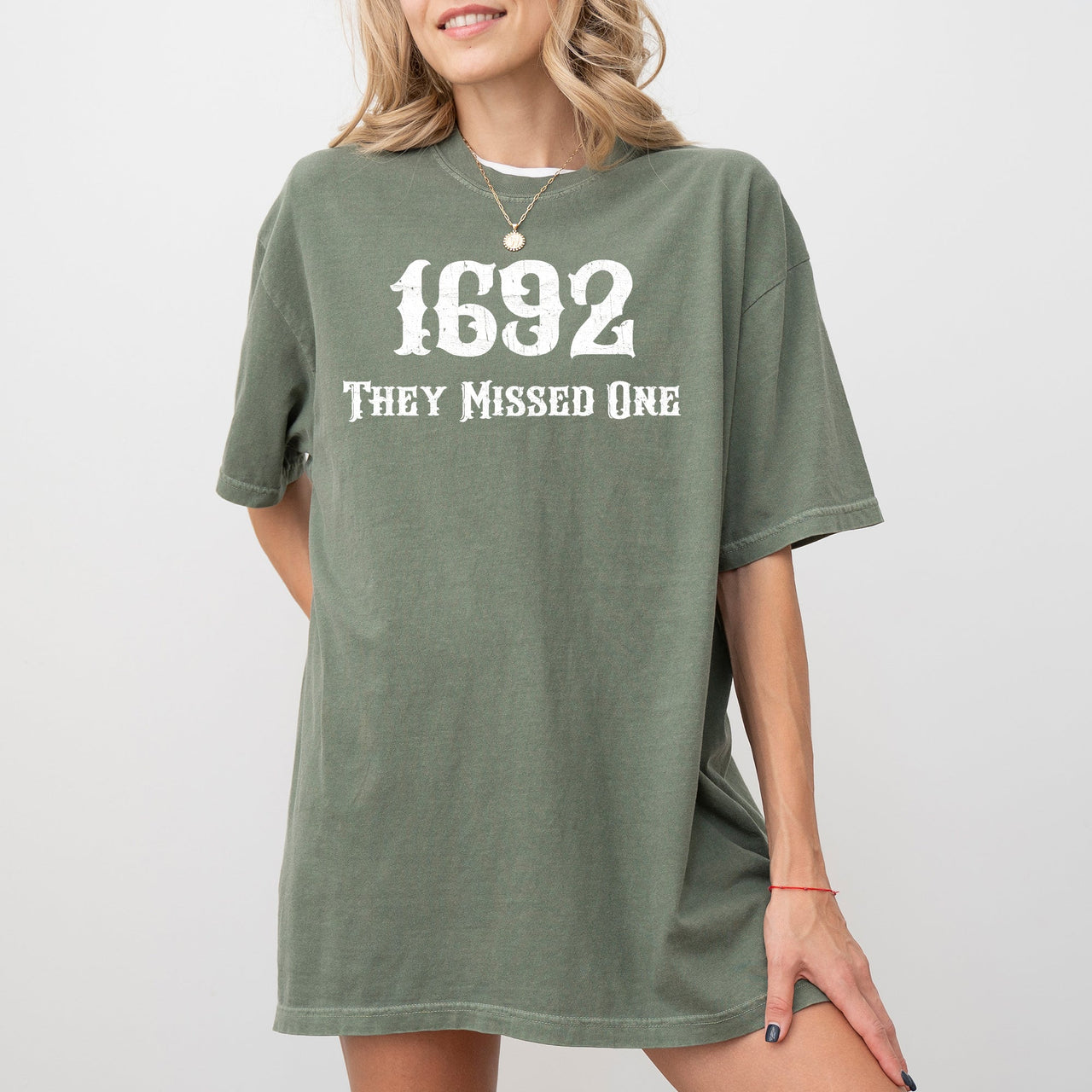 They Missed One 1692 Skeleton Ghost Witch Skull Spooky Halloween Comfort Colors Tee