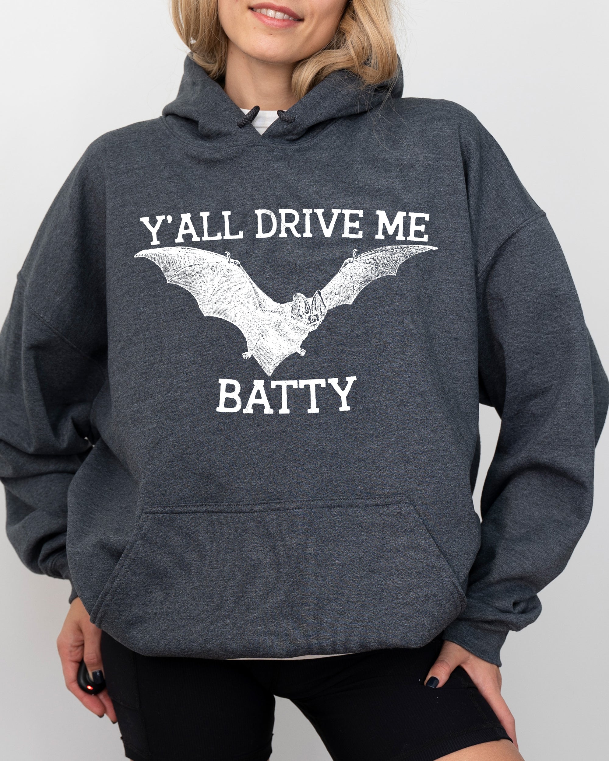 Y'All Drive Me Batty Spooky Bat Ghost Witch Skull Aesthetic Meme Halloween Hoodie