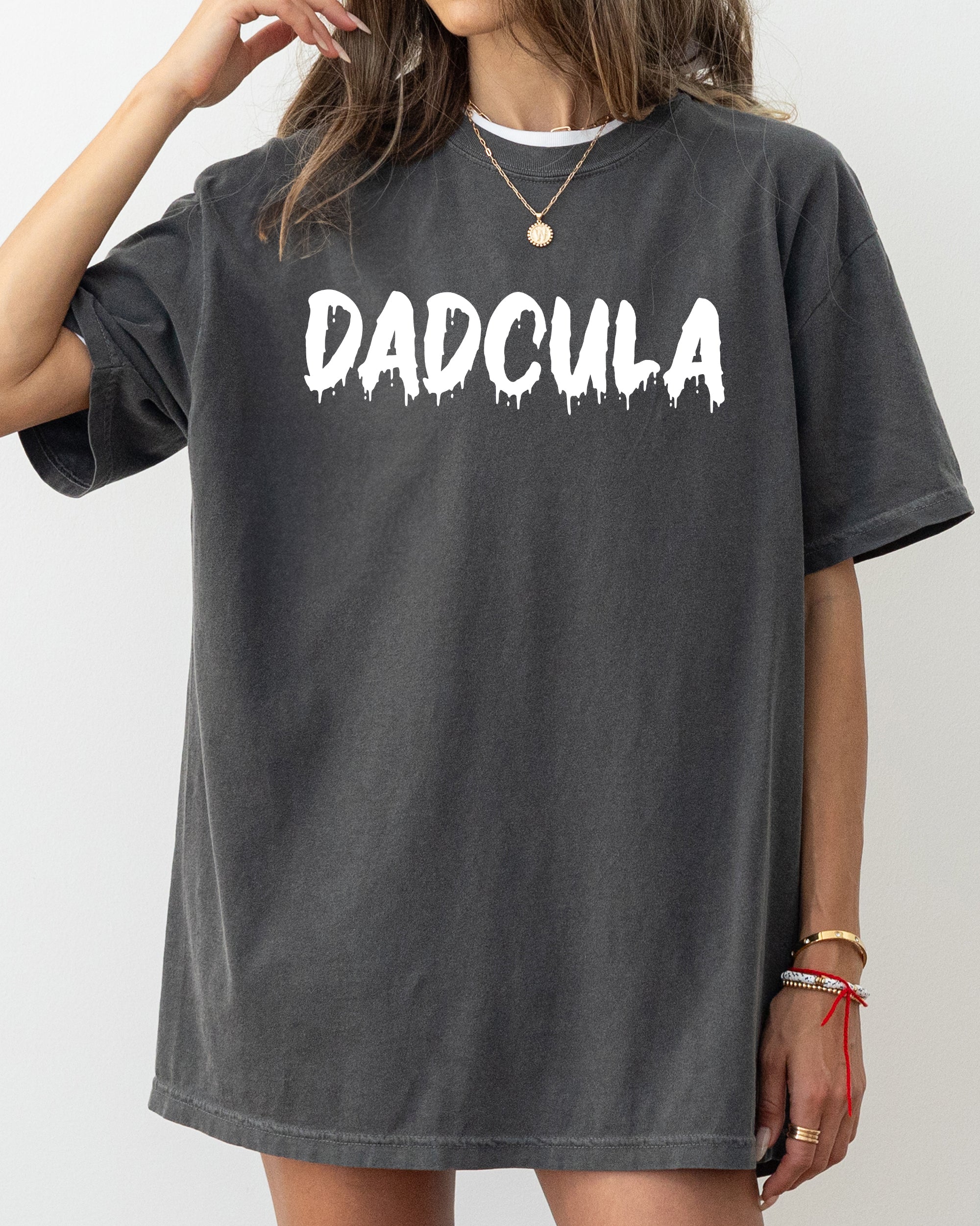 Dadcula Spooky Bat Ghost Witch Skull Halloween Meme Design Iconic Comfort Colors Tee