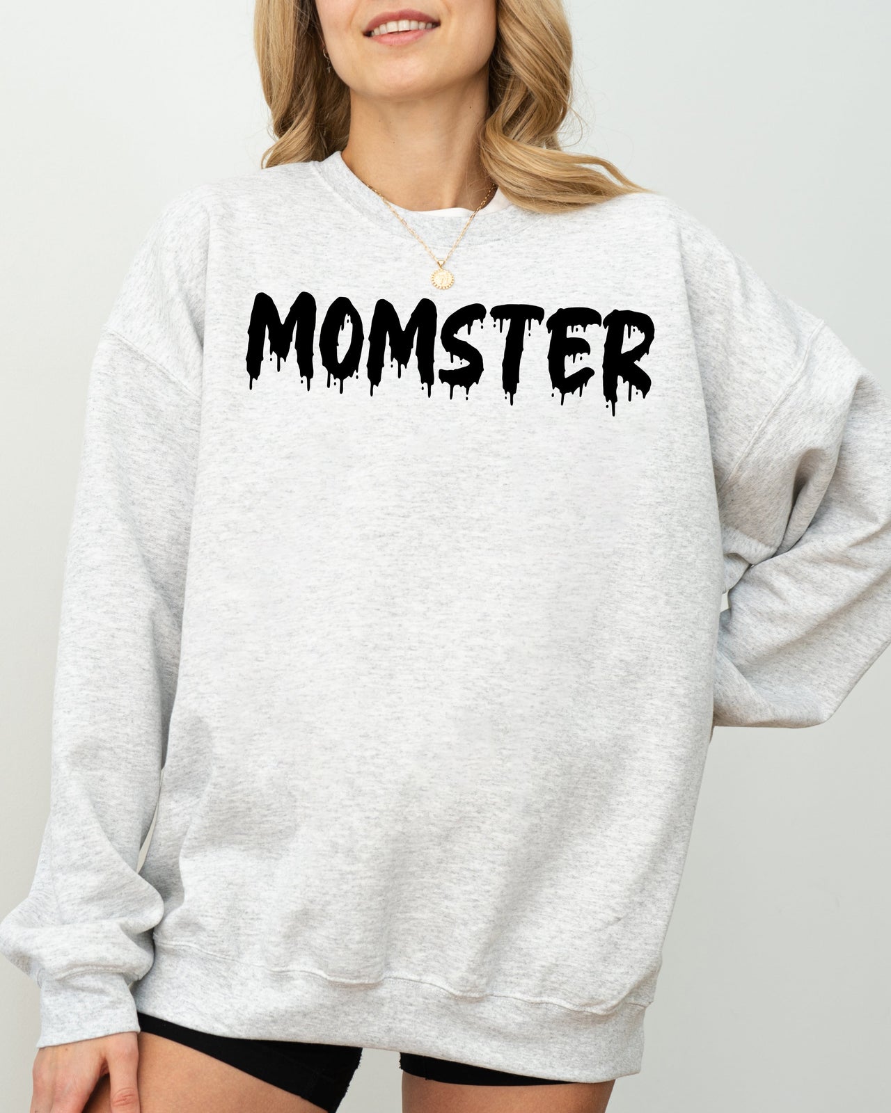 Momster Skeleton Ghost Witch Skull Halloween Costume Spooky Haunting Night Vibe Sweatshirt