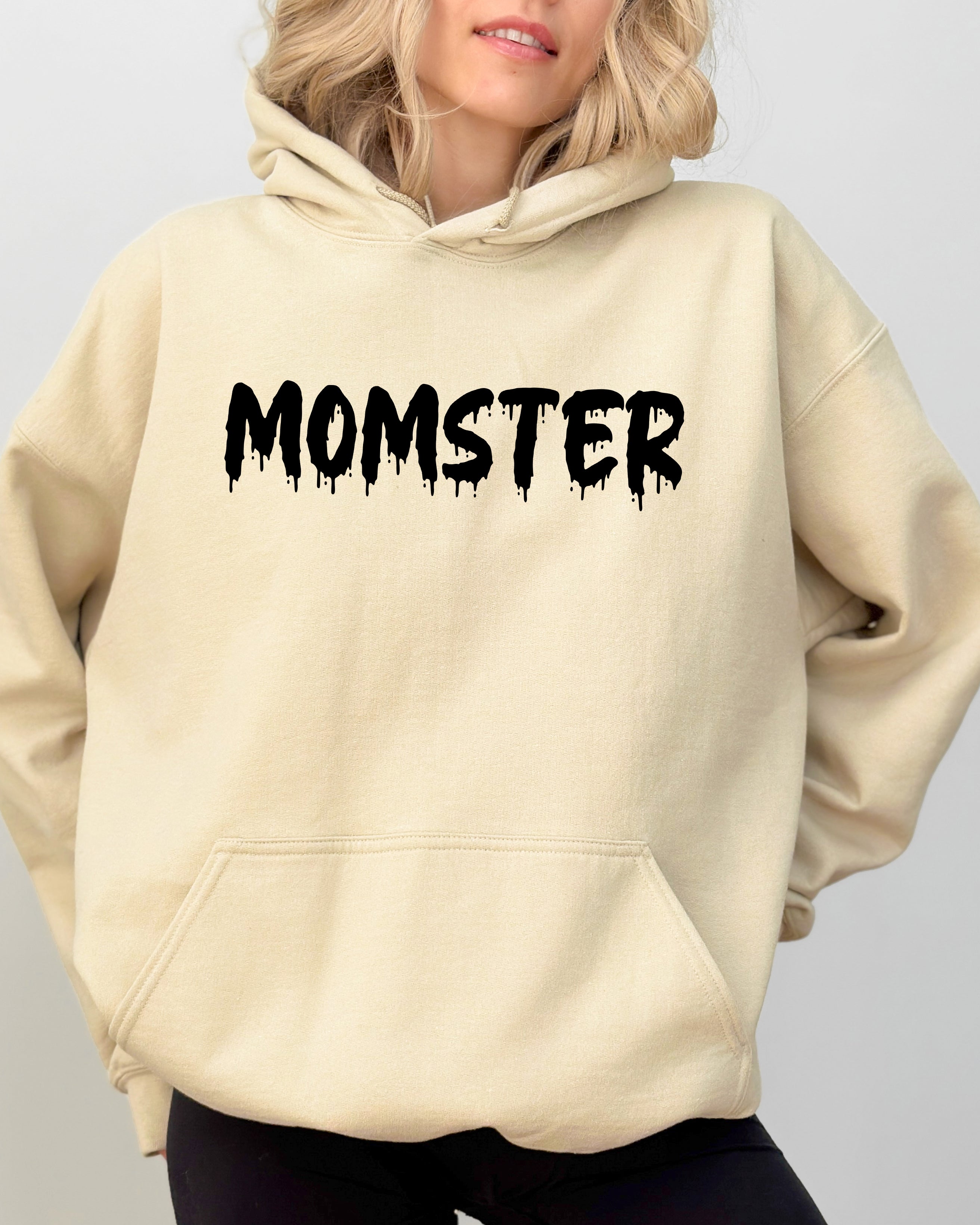 Momster Skeleton Ghost Witch Skull Halloween Meme Costume Graphic Hooded Sweatshirt