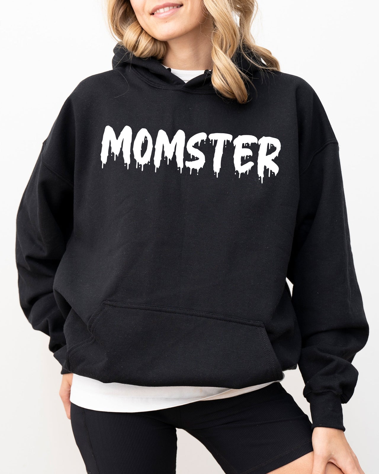 Momster Skeleton Ghost Witch Skull Halloween Meme Costume Graphic Hooded Sweatshirt