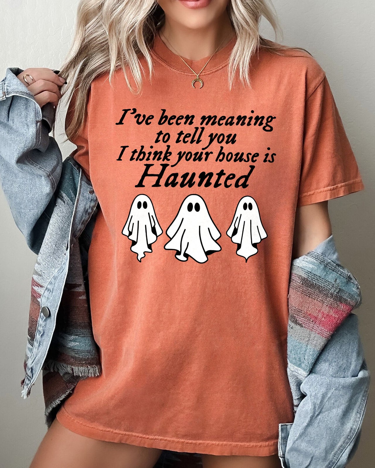 Mini Ghosts Haunted House Skeleton Witch Skull Spooky Halloween Meme Costume Comfort Colors Tee