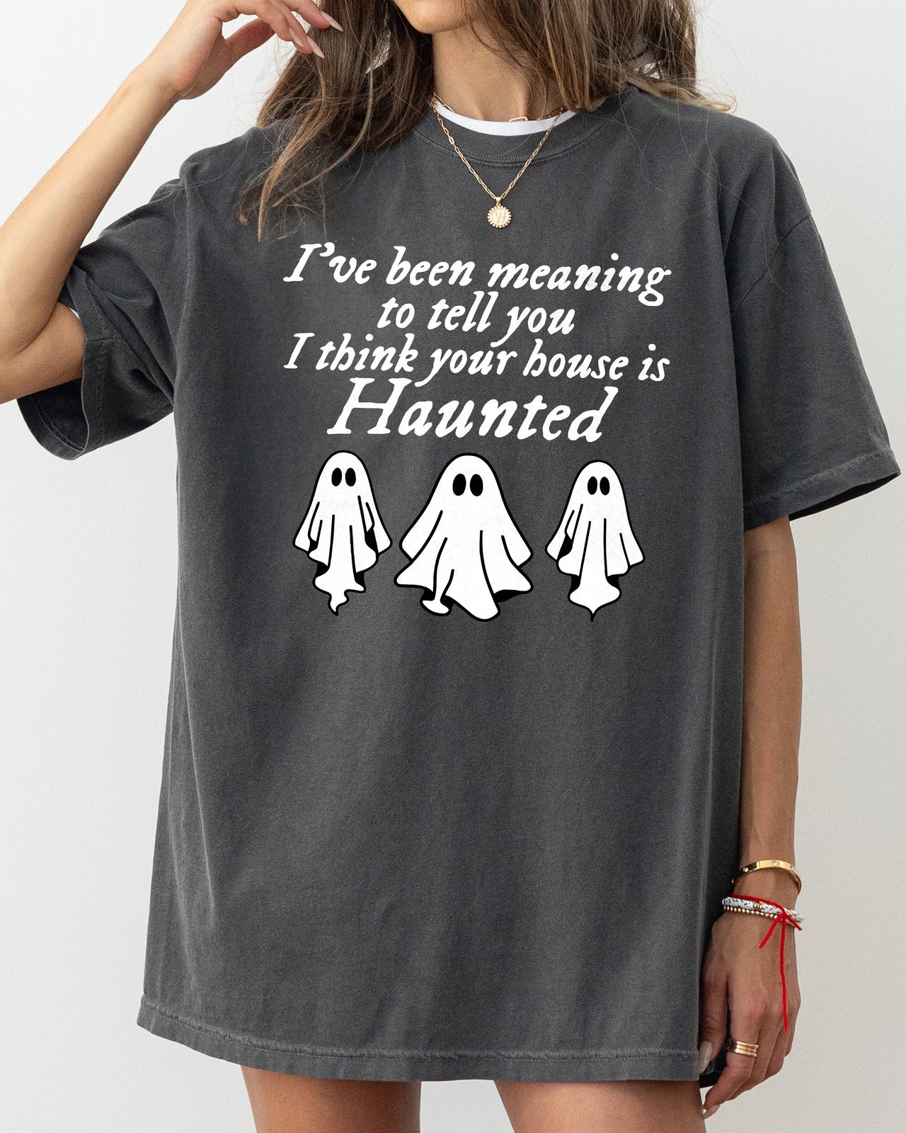 Mini Ghosts Haunted House Skeleton Witch Skull Spooky Halloween Meme Costume Comfort Colors Tee