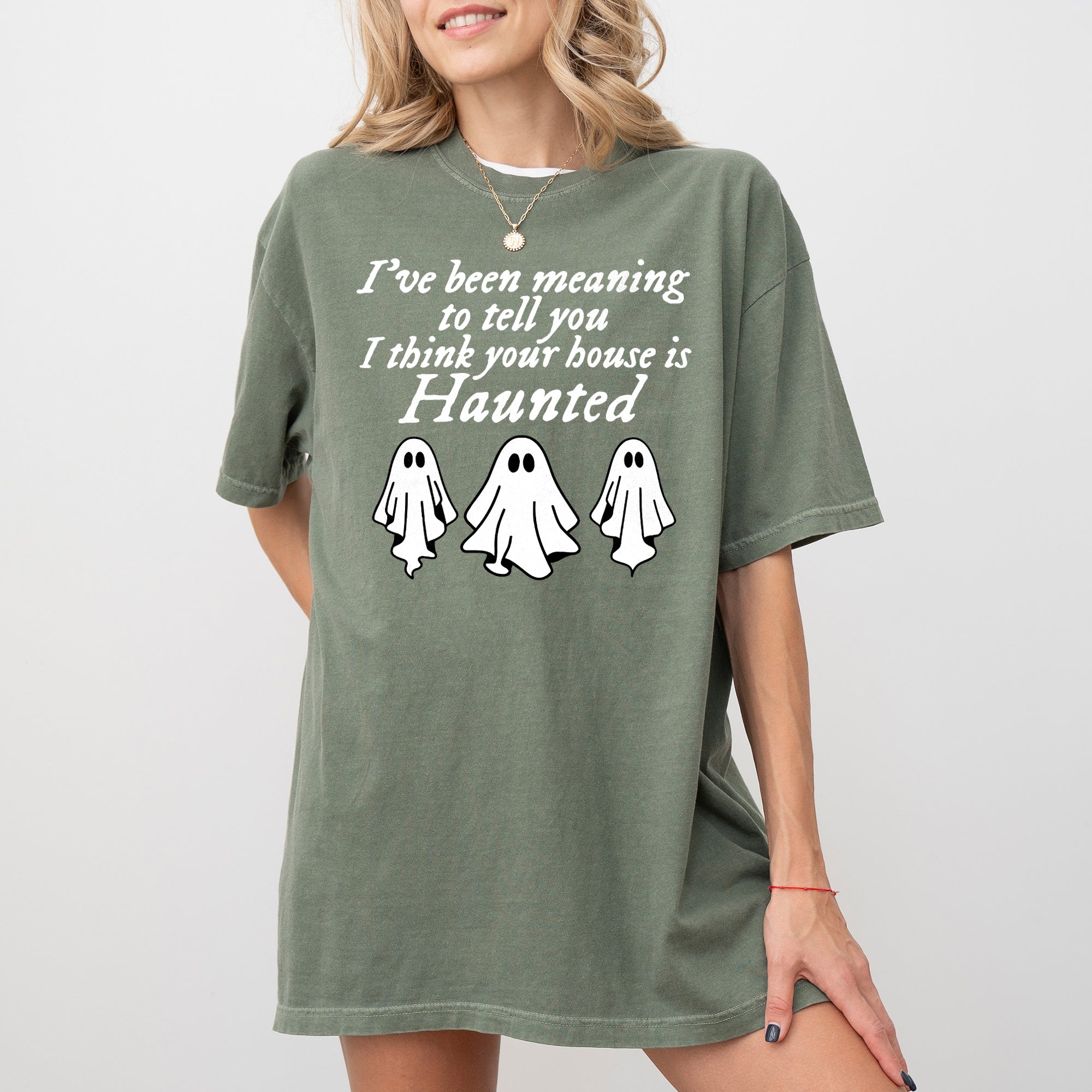 Mini Ghosts Haunted House Skeleton Witch Skull Spooky Halloween Meme Costume Comfort Colors Tee