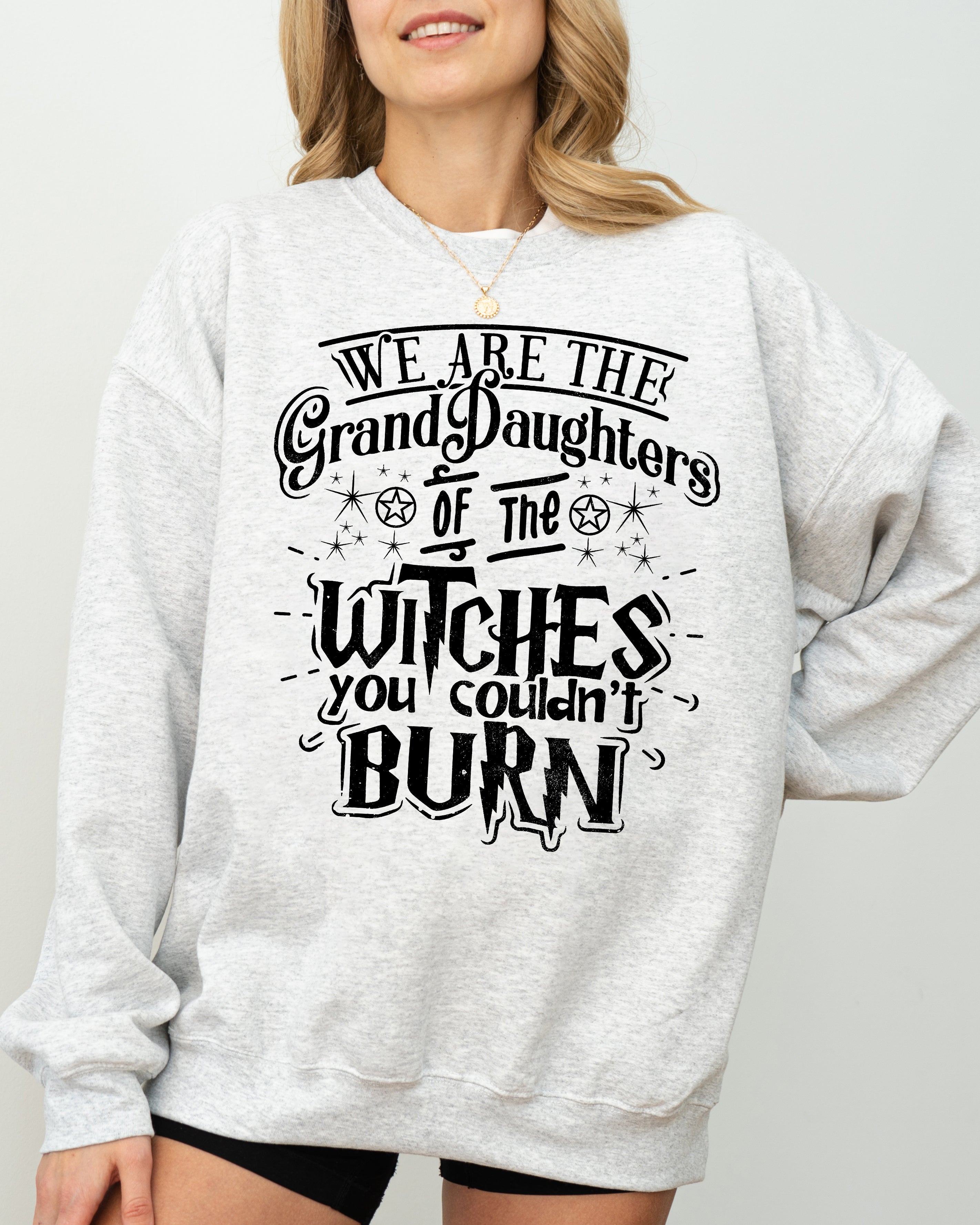 Granddaughters of the Witches Skeleton Witch Spooky Aesthetic Halloween Meme Costume Sweatshirt
