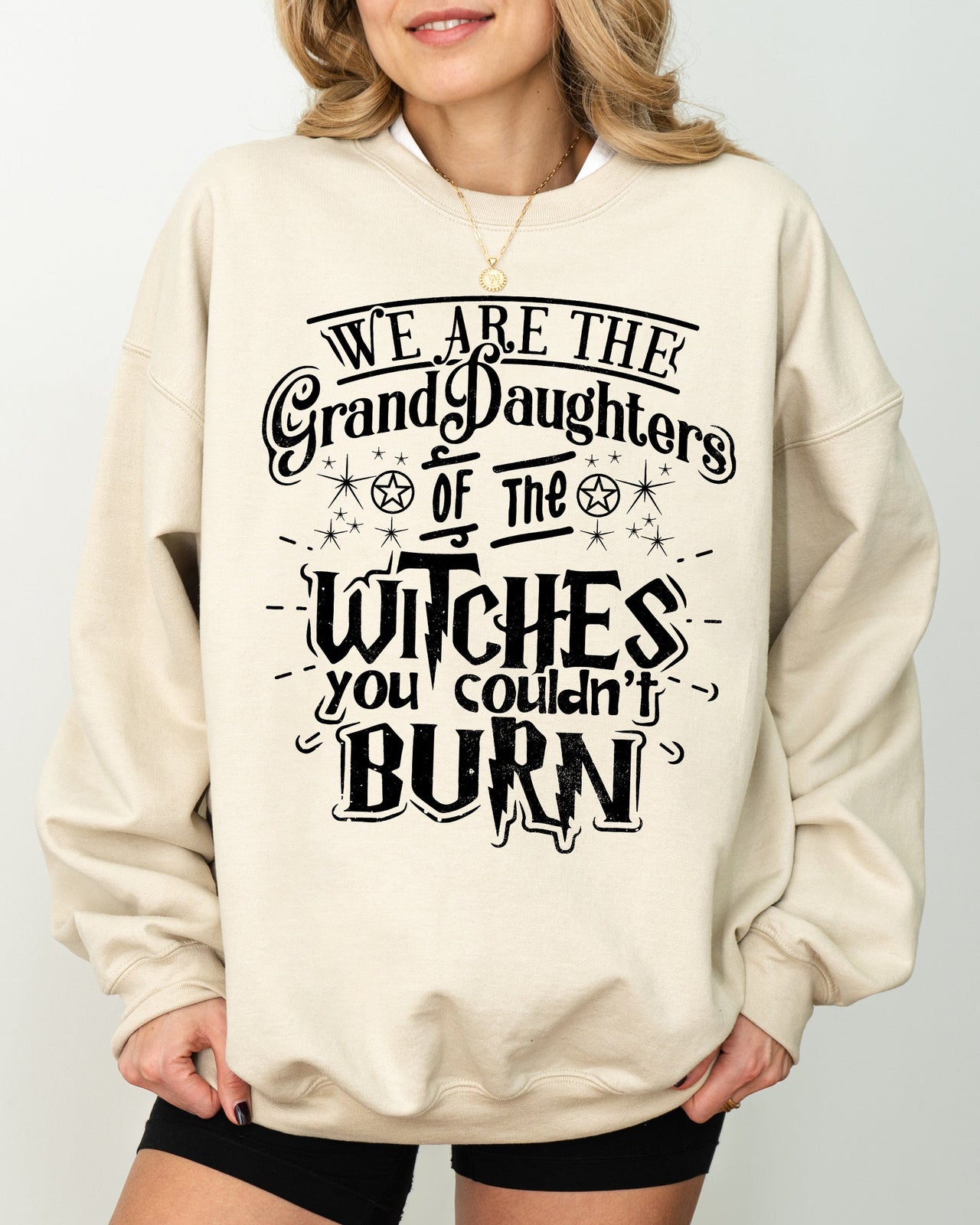 Granddaughters of the Witches Skeleton Witch Spooky Aesthetic Halloween Meme Costume Sweatshirt