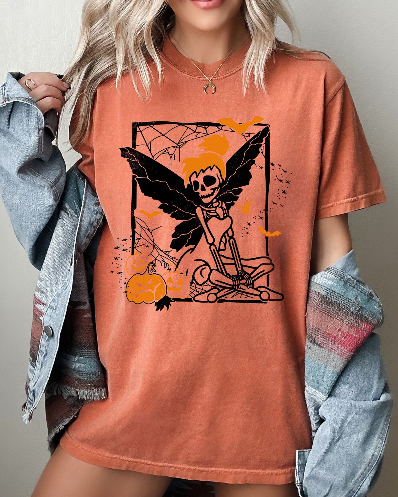 Fairy Skeleton Ghost Skull Spooky Aesthetic Meme Halloween Costume Comfort Colors Tee