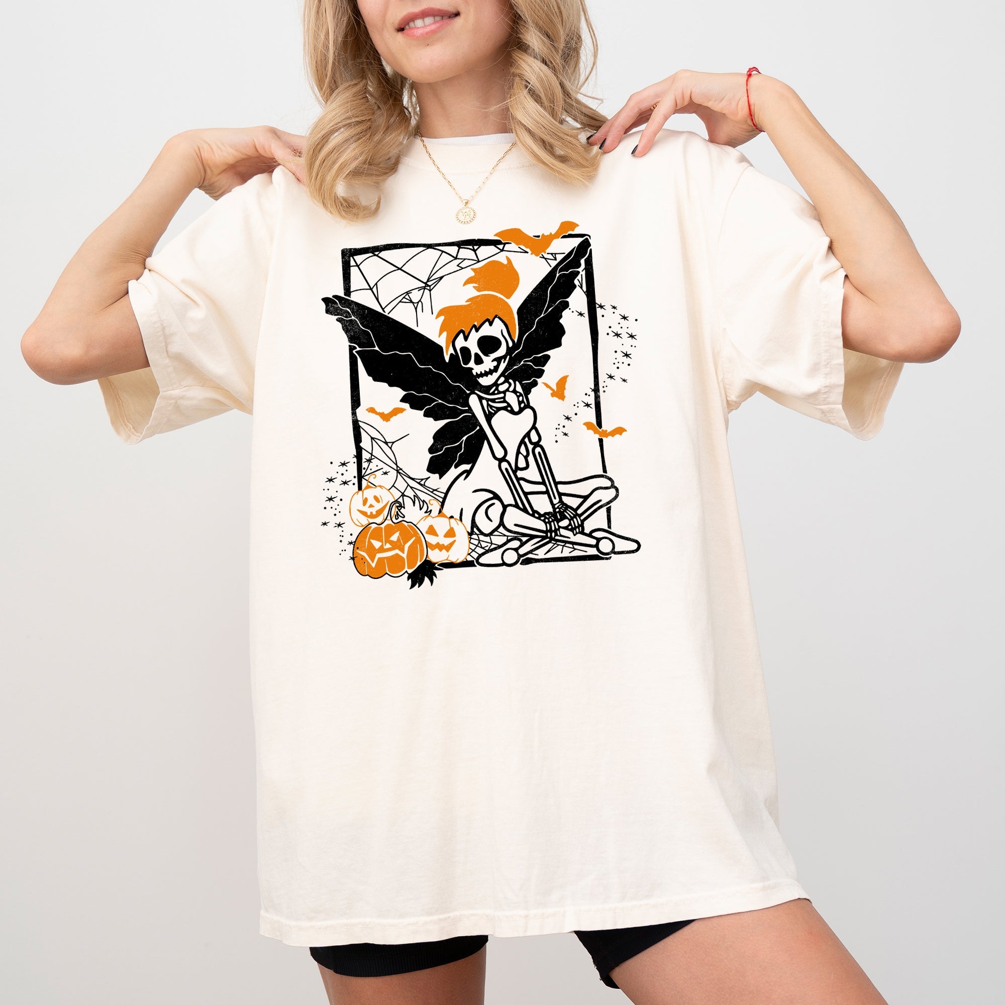 Fairy Skeleton Ghost Skull Spooky Aesthetic Meme Halloween Costume Comfort Colors Tee