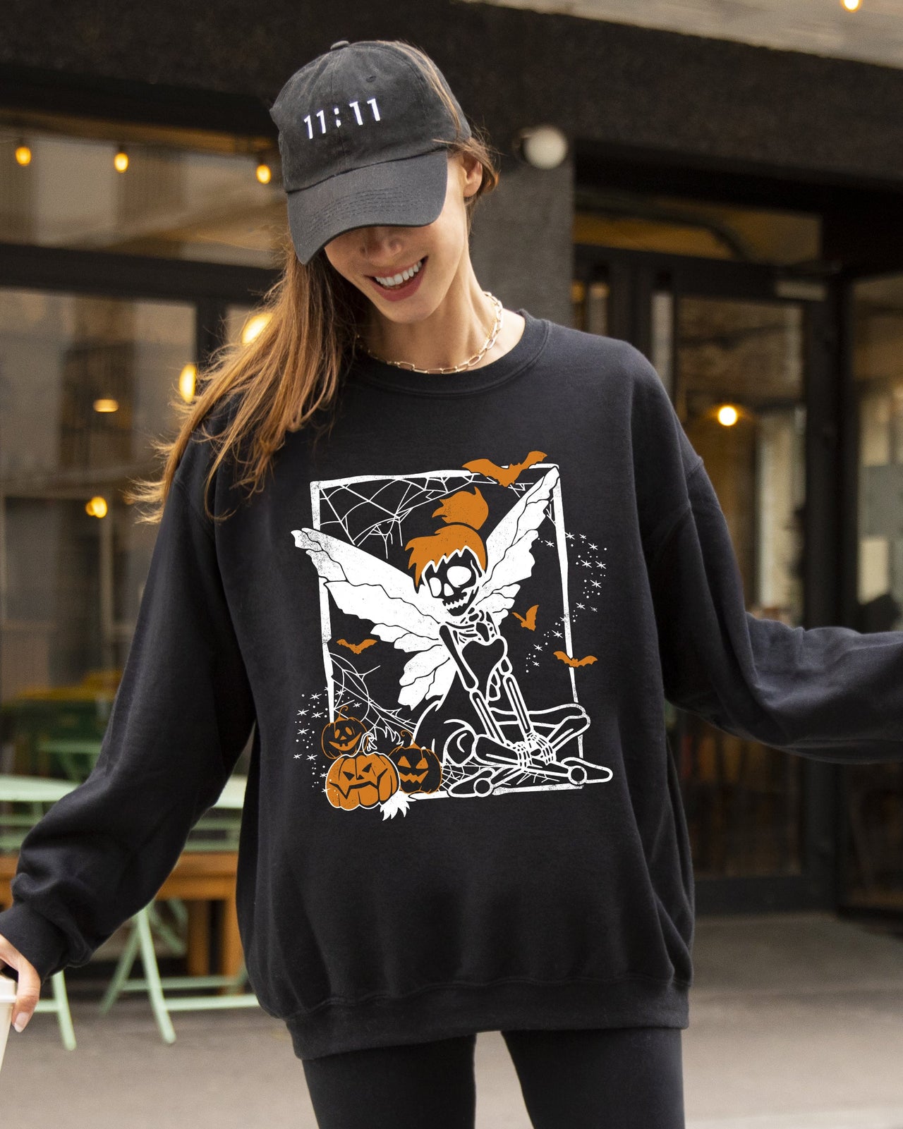 Fairy Skeleton Ghost Skull Spooky Aesthetic Meme Halloween Costume Graphic Sweatshirt