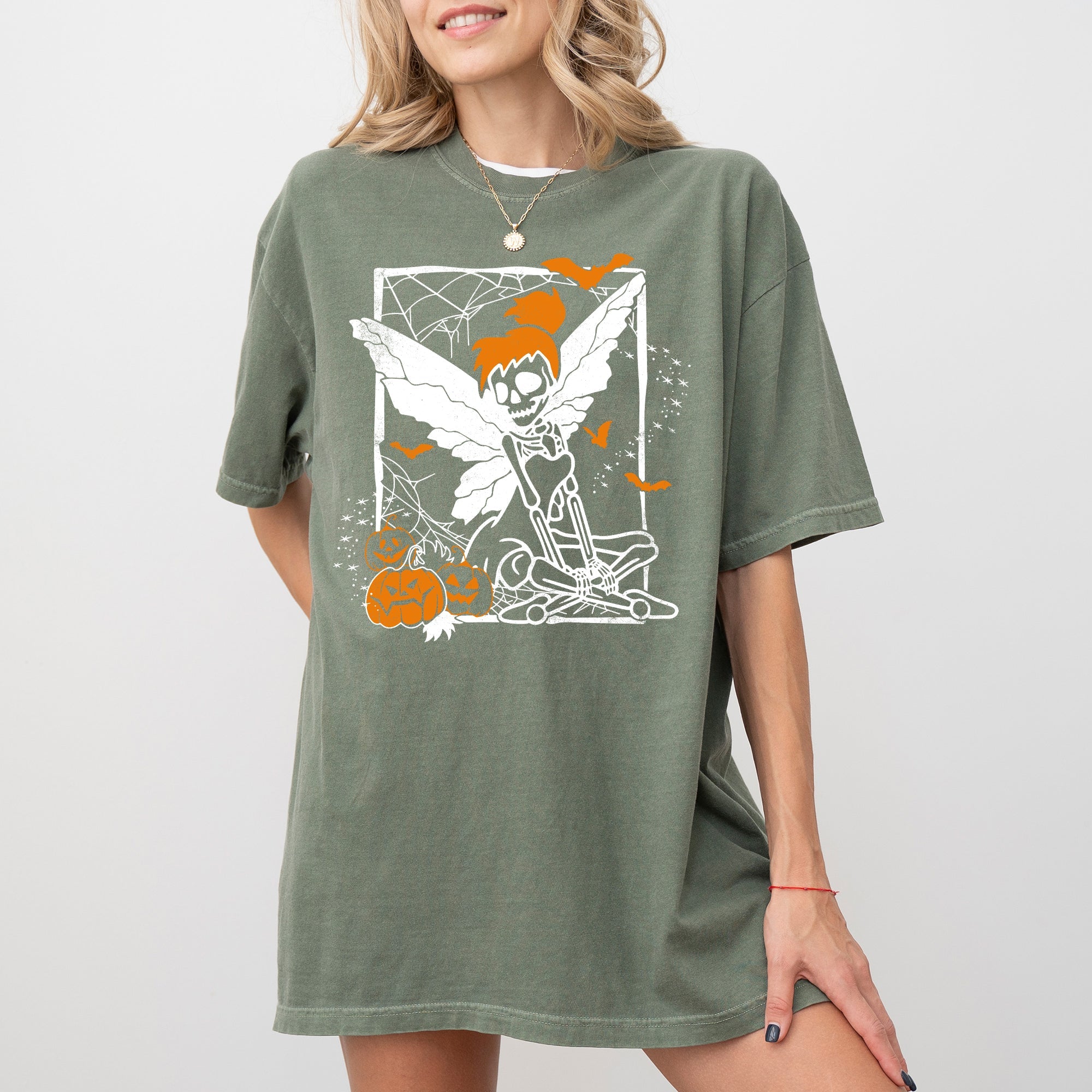 Fairy Skeleton Ghost Skull Spooky Aesthetic Meme Halloween Costume Comfort Colors Tee