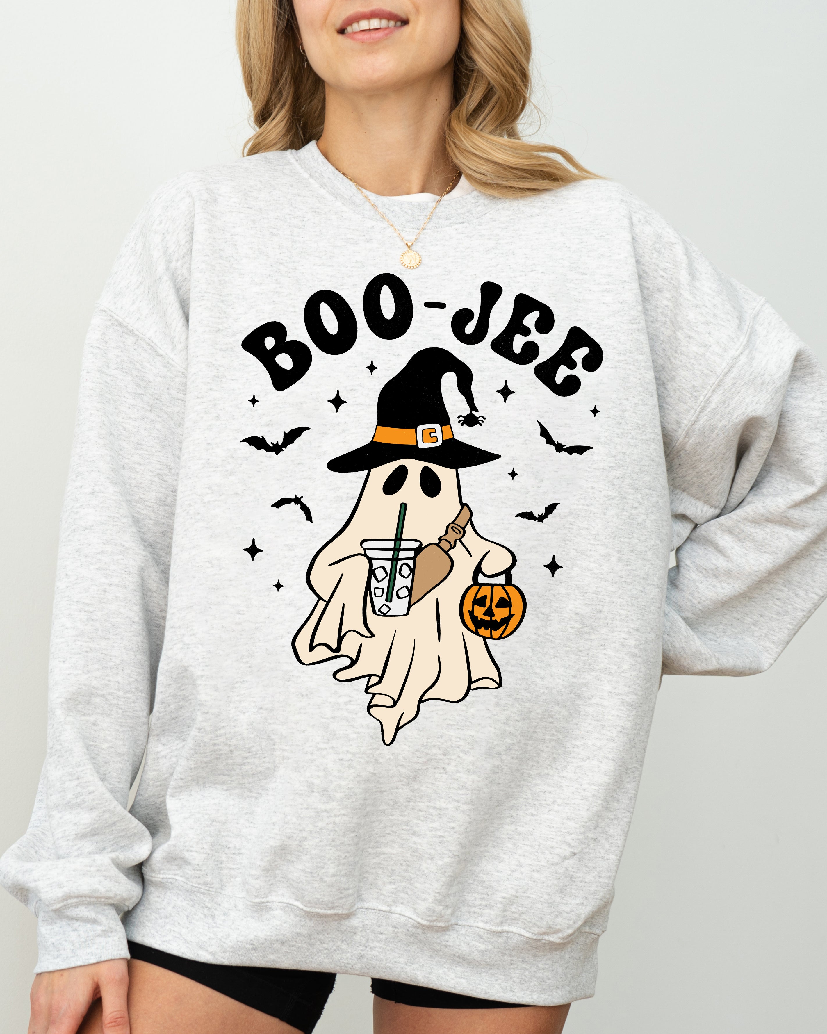 Boo-Jee Cowboy Ghost Western Skeleton Witch Skull Aesthetic Meme Halloween Costume Sweatshirt