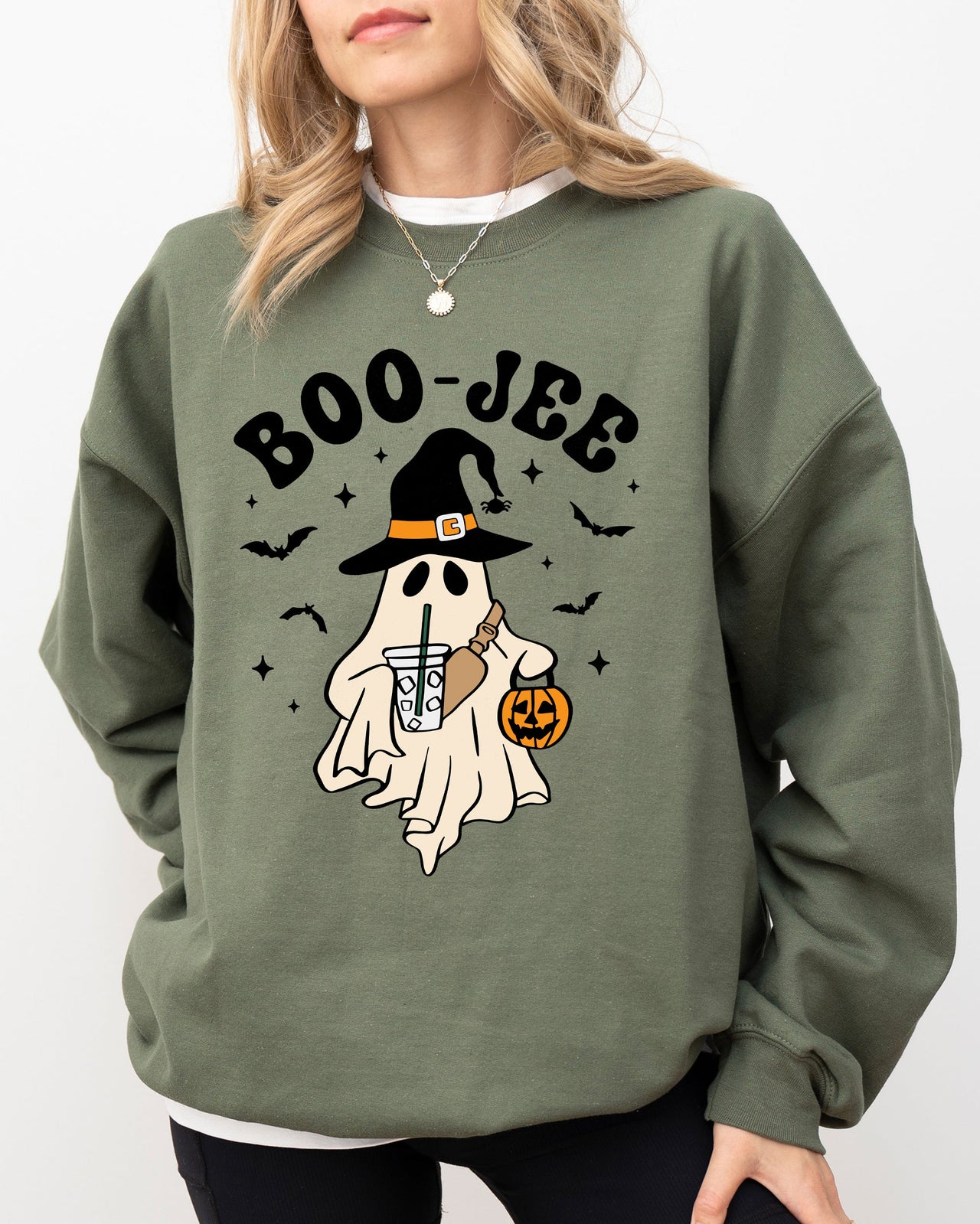 Boo-Jee Cowboy Ghost Western Skeleton Witch Skull Aesthetic Meme Halloween Costume Sweatshirt