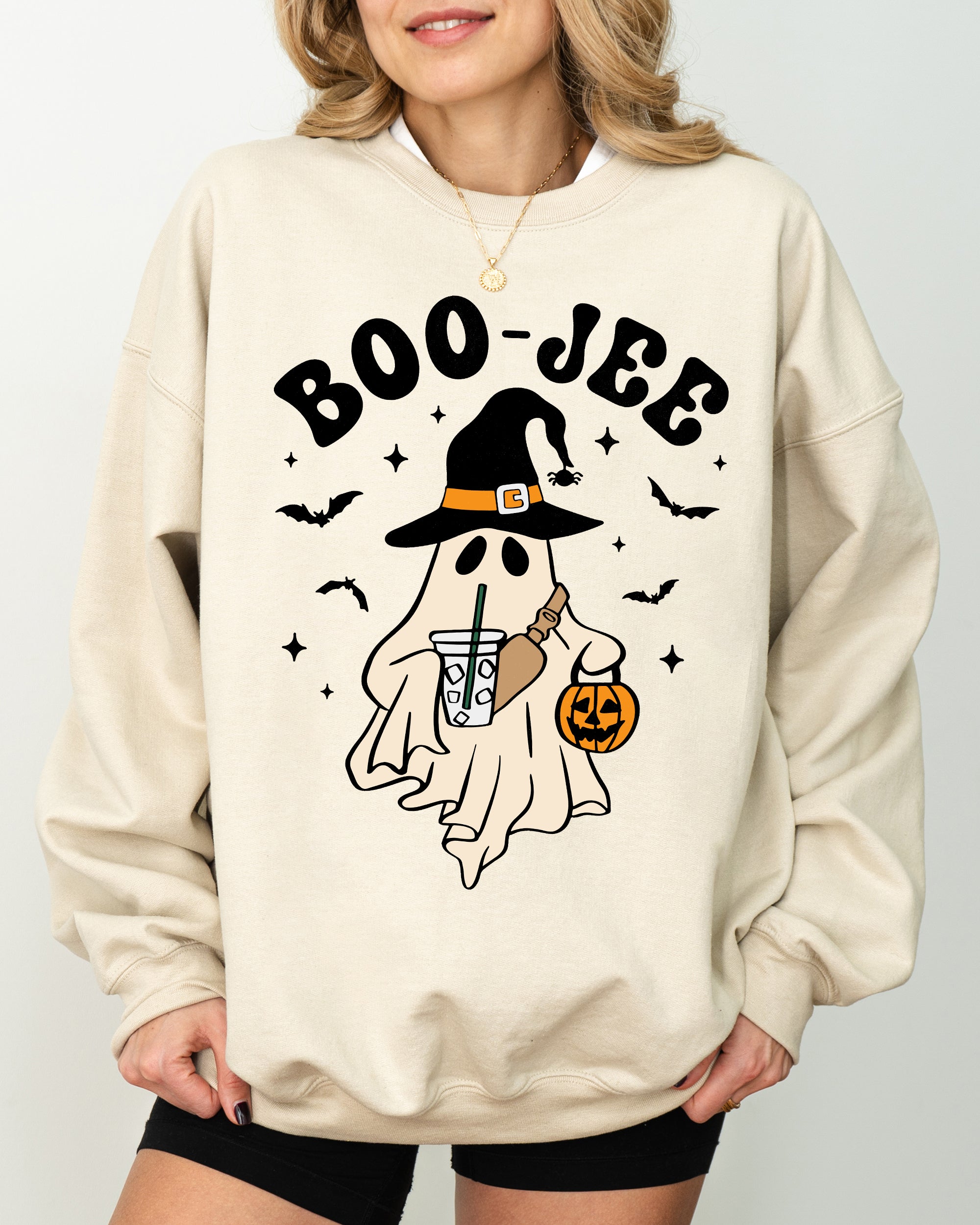 Boo-Jee Cowboy Ghost Western Skeleton Witch Skull Aesthetic Meme Halloween Costume Sweatshirt
