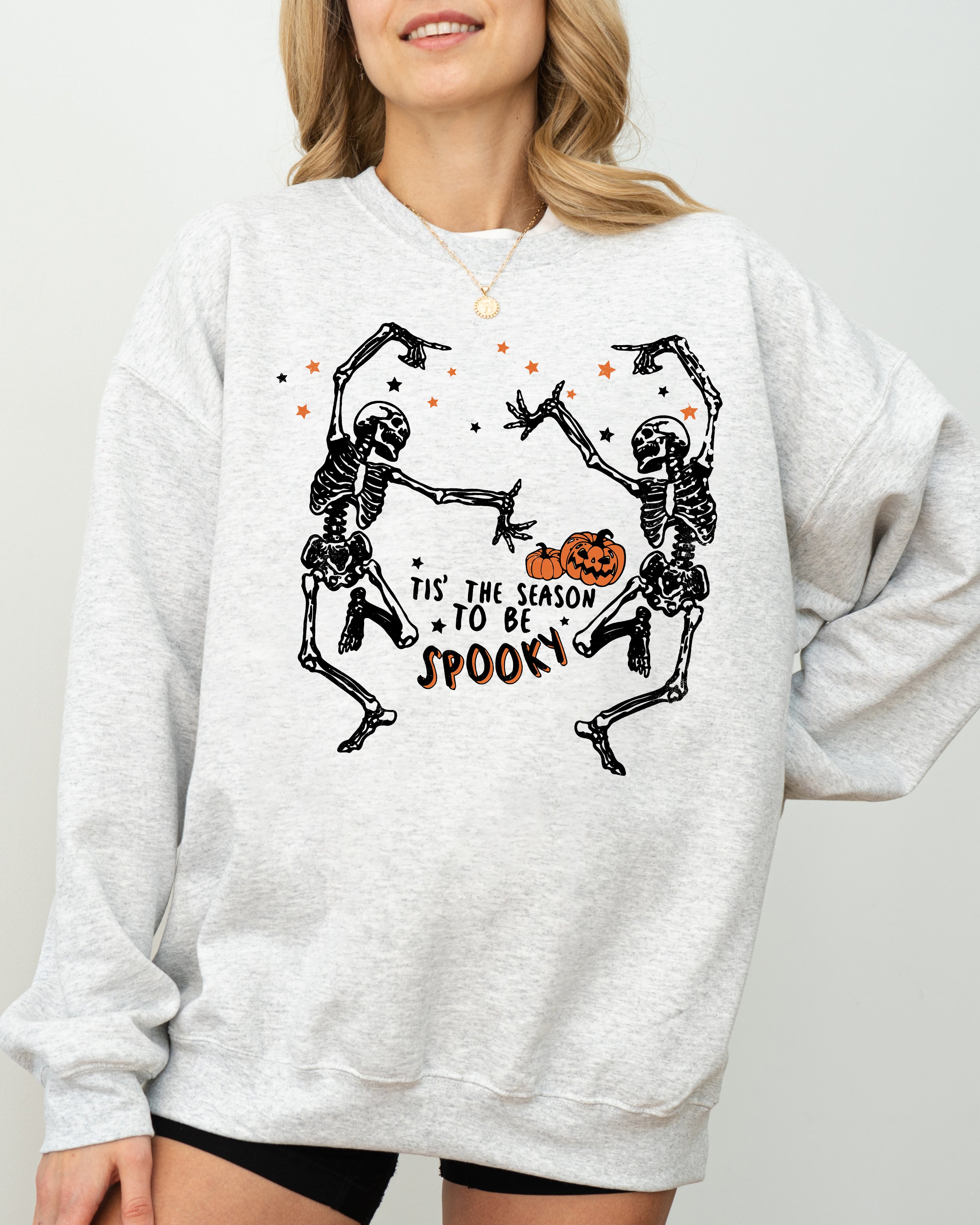 Tis The Season Spooky Skeleton Ghost Western Witch Skull Aesthetic Meme Halloween Costume Sweatshirt