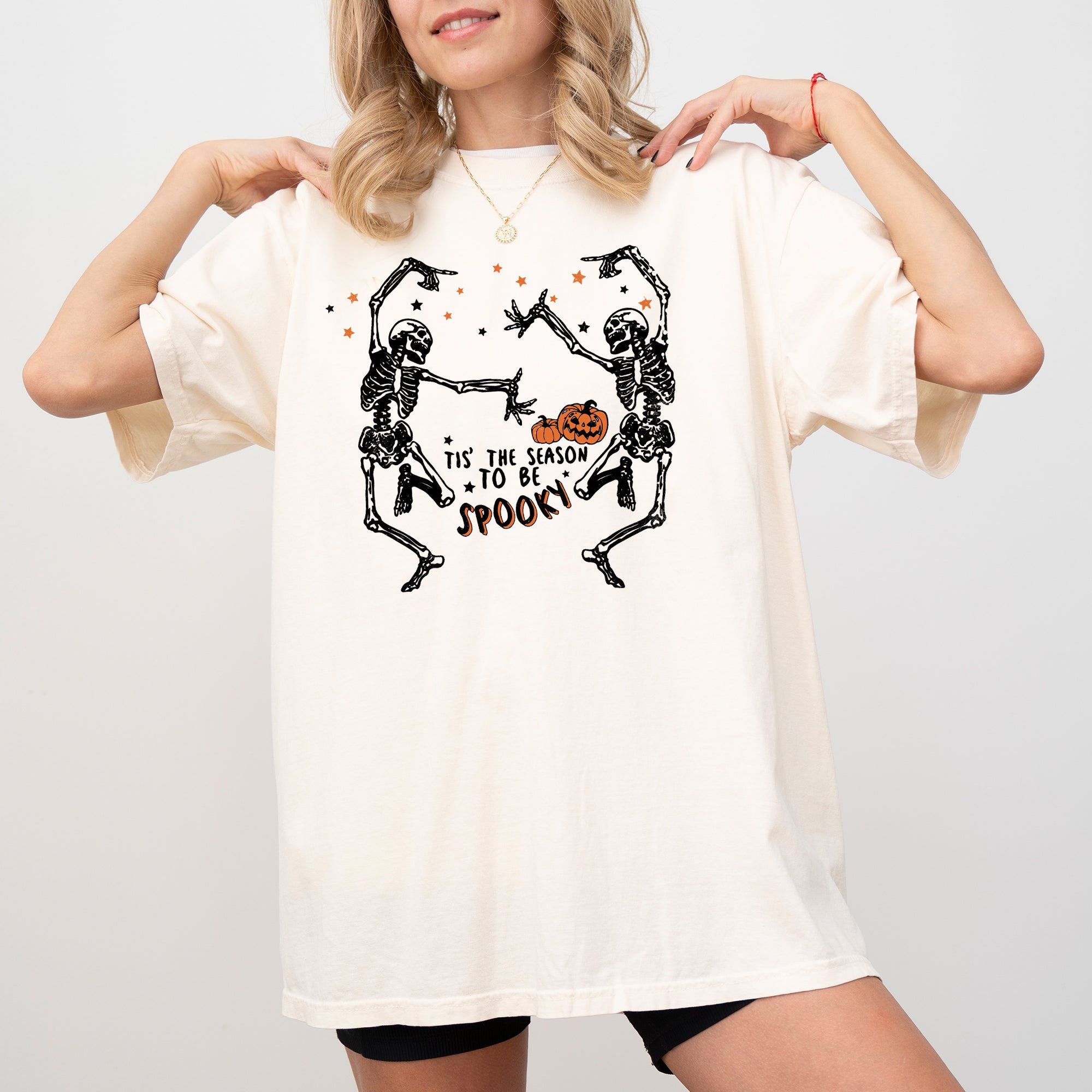 Tis The Season Spooky Skeleton Ghost Witch Skull Halloween Edition Comfort Colors Tee