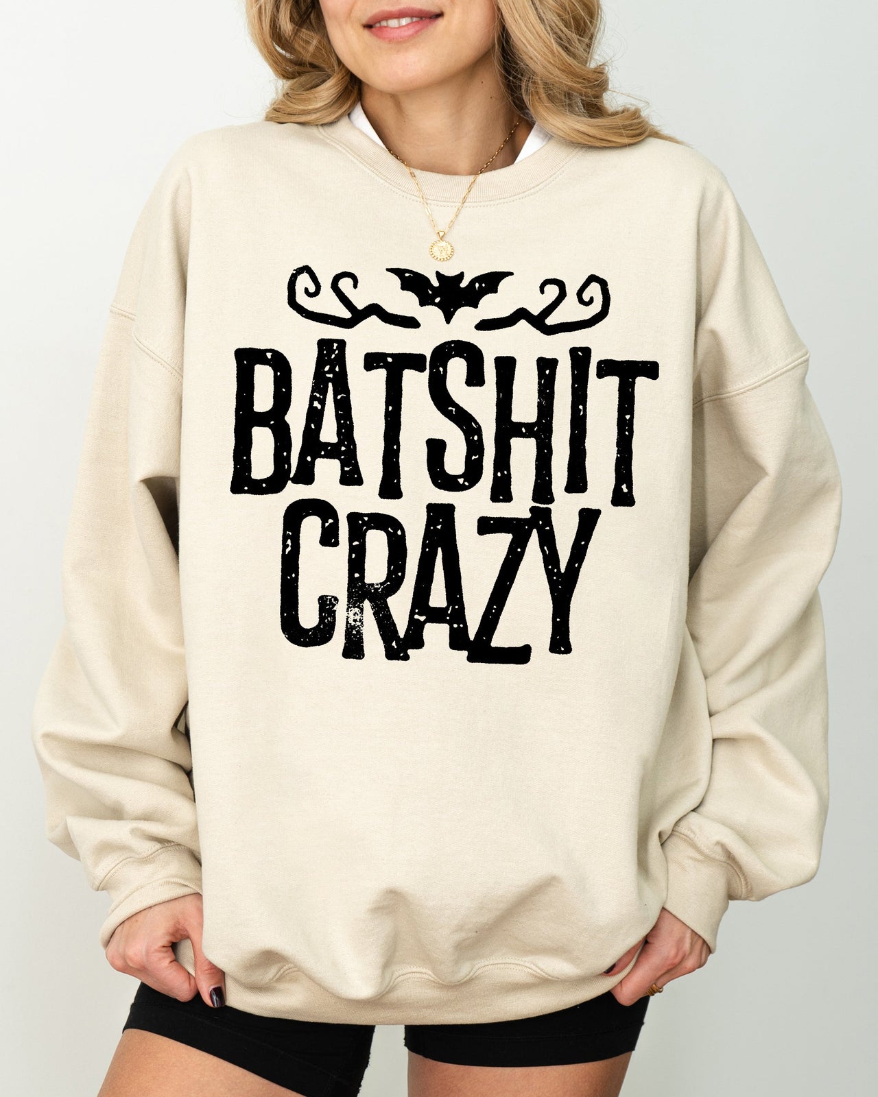 Batshit Crazy Skeletons Ghost Western Witch Skull Aesthetic Meme Halloween Costume Sweatshirt