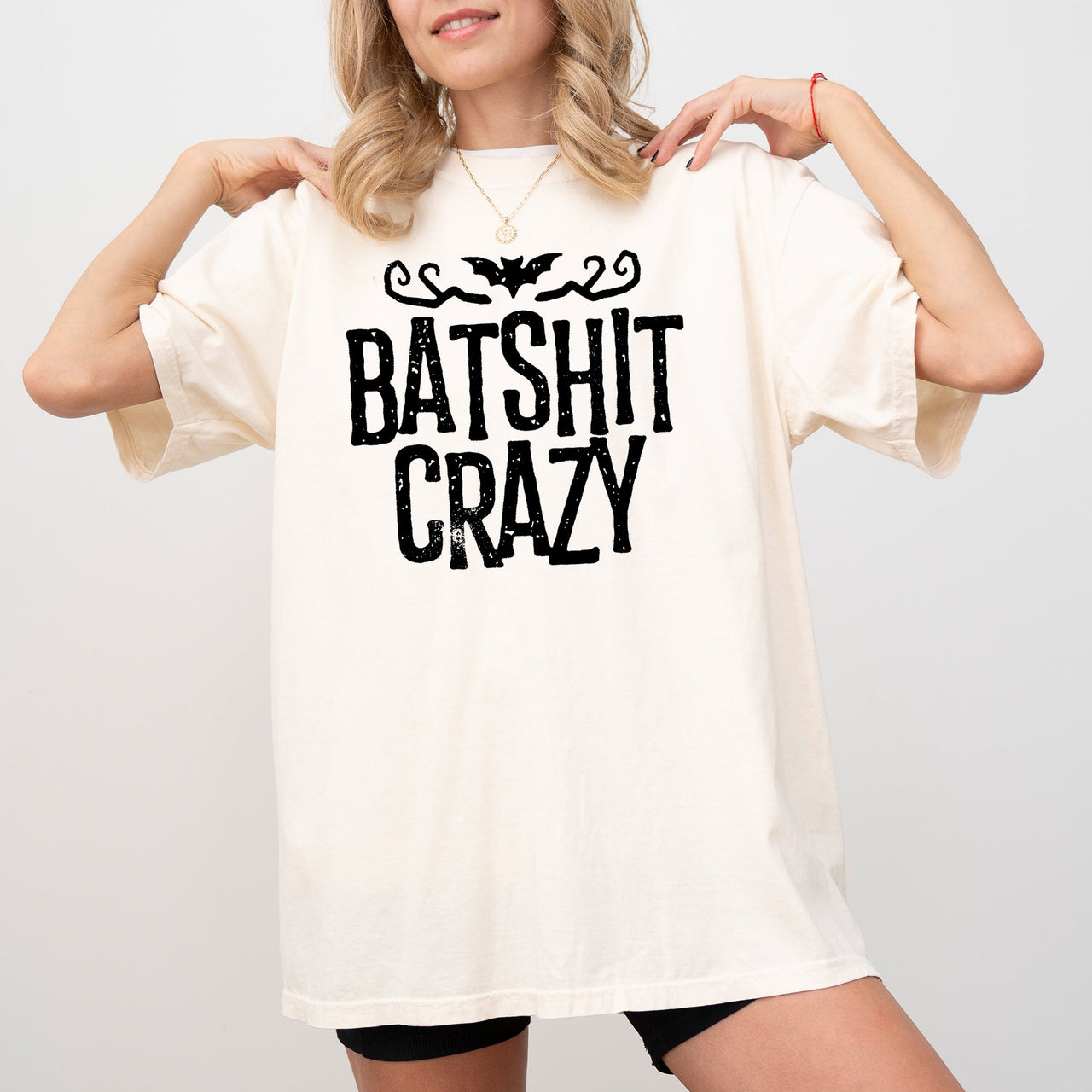 Batshit Crazy Skeletons Ghost Western Witch Skull Meme Halloween Comfort Colors Tee