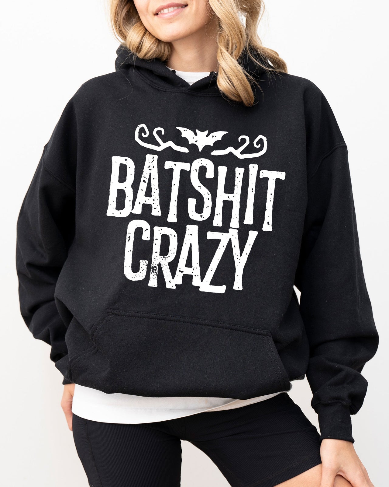 Batshit Crazy Skeletons Ghost Western Witch Skull Aesthetic Meme Halloween Costume Hooded Sweatshirt