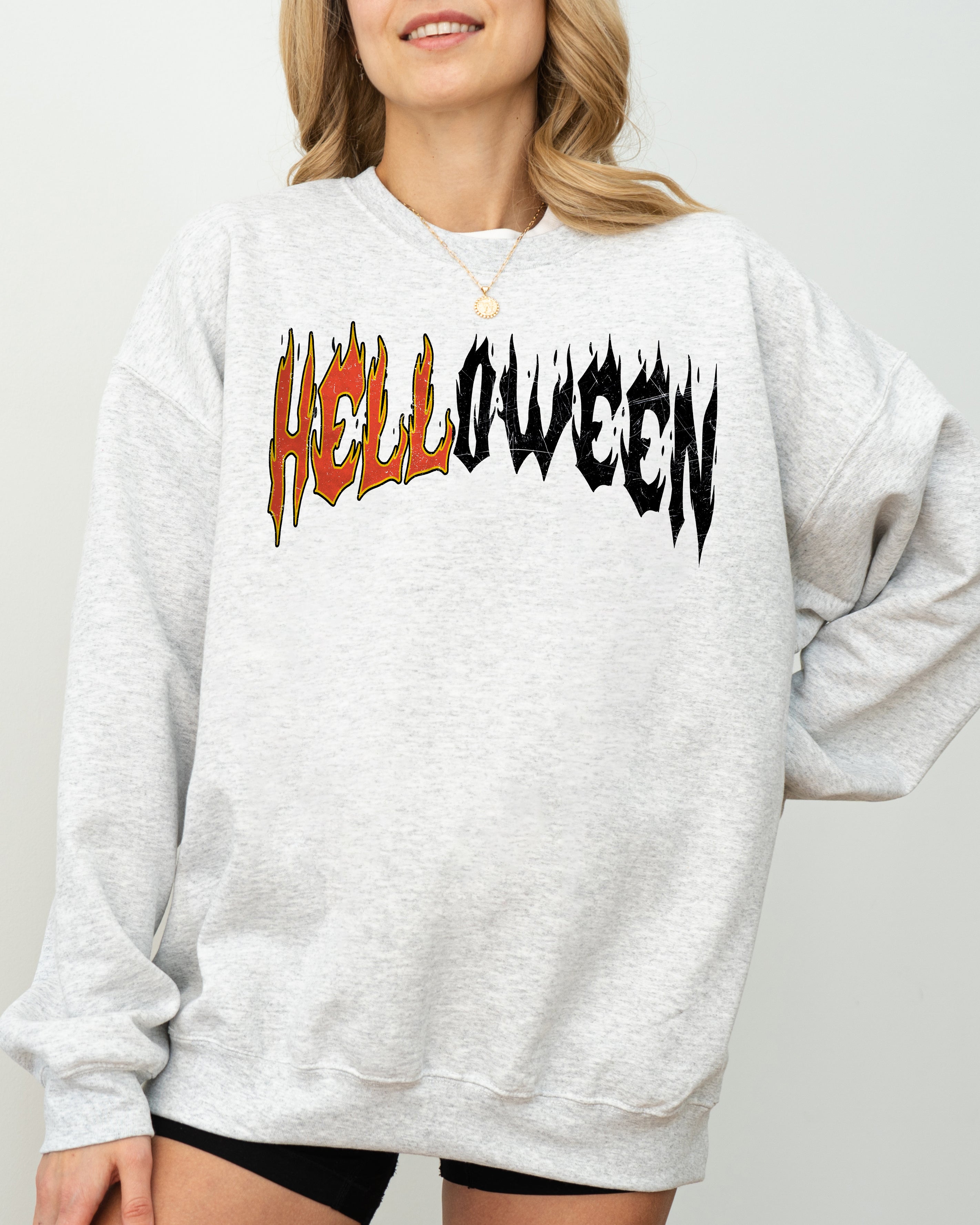 Helloween Skeleton Ghost Western Witch Skull Meme Halloween Costume Retro Edition Sweatshirt