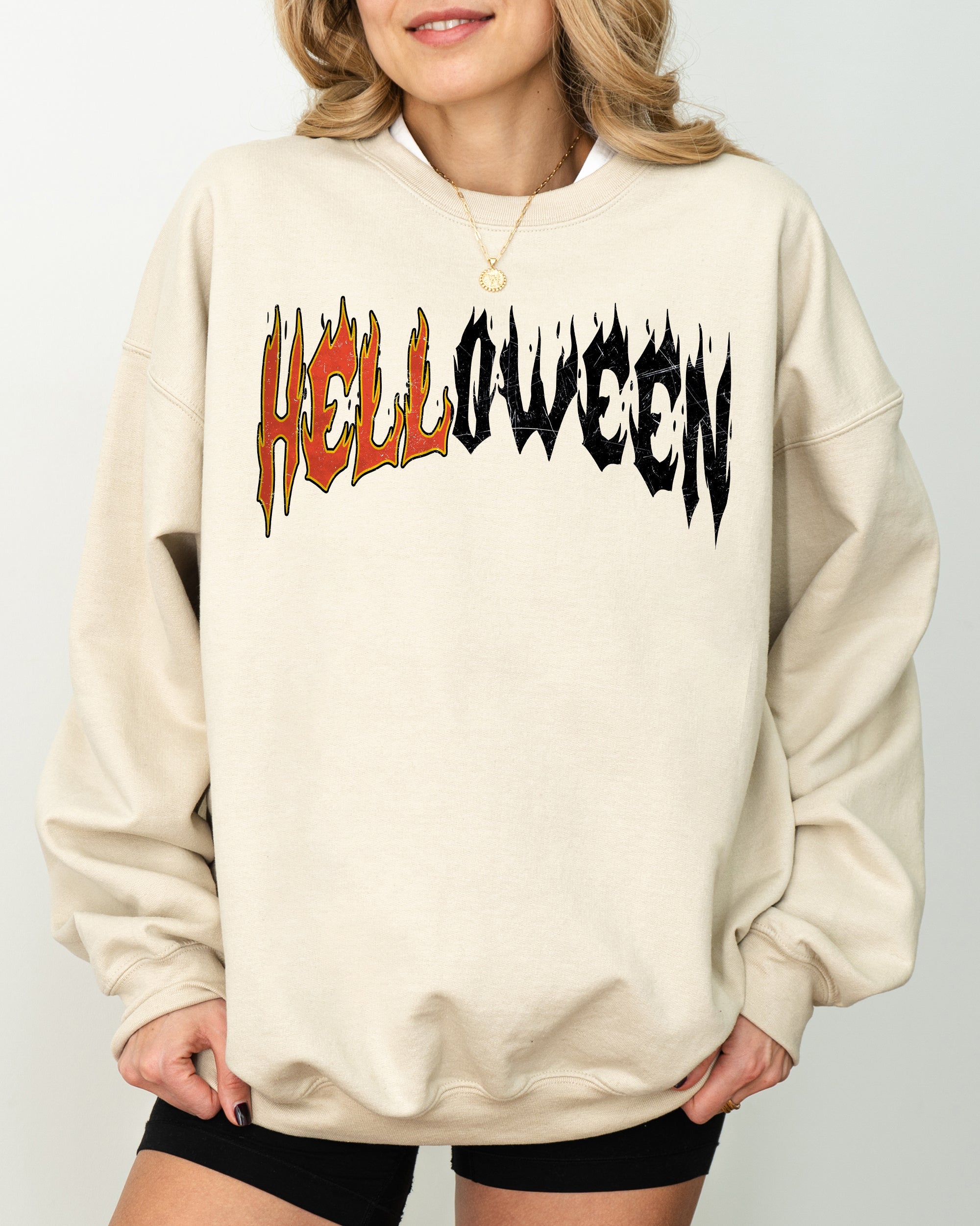 Helloween Skeleton Ghost Western Witch Skull Meme Halloween Costume Retro Edition Sweatshirt