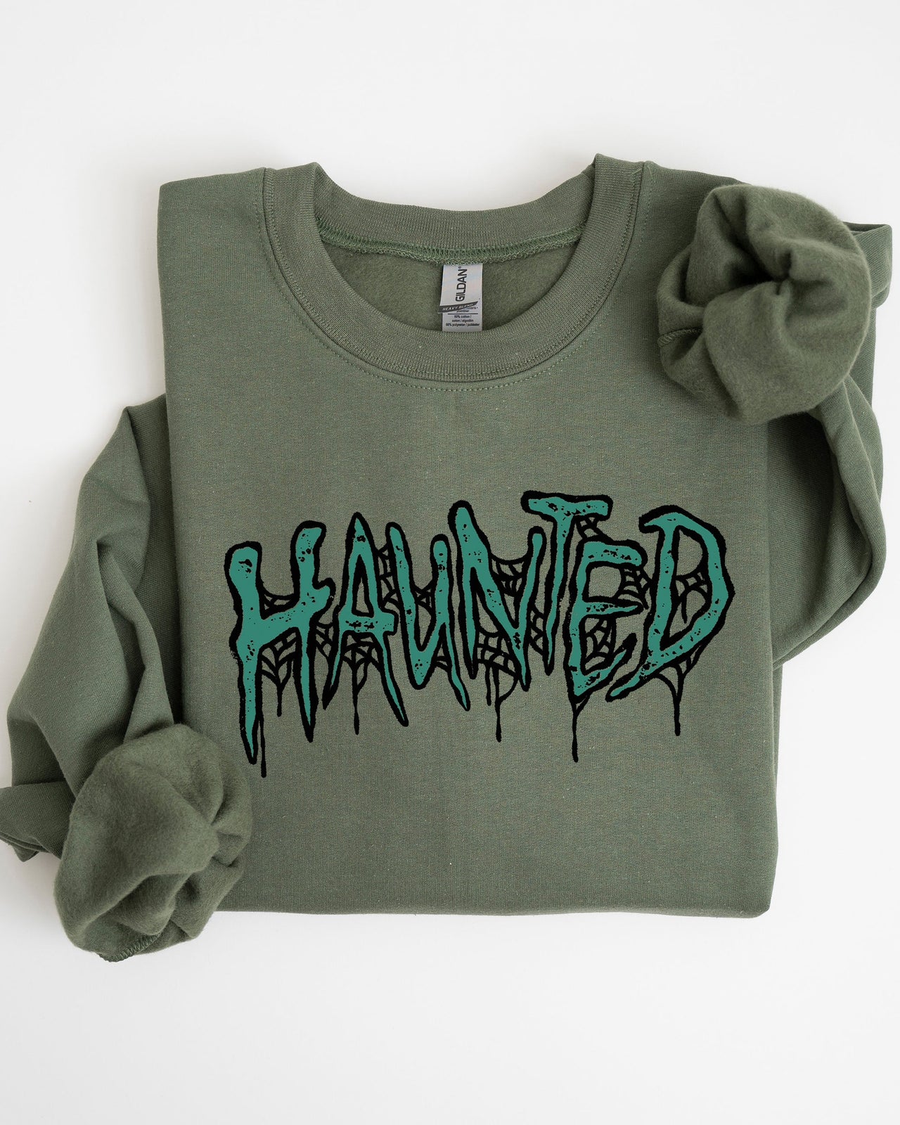 Haunted Skeleton Ghost Western Witch Skull All Hallows' Eve Halloween Costume Graphic Sweatshirt