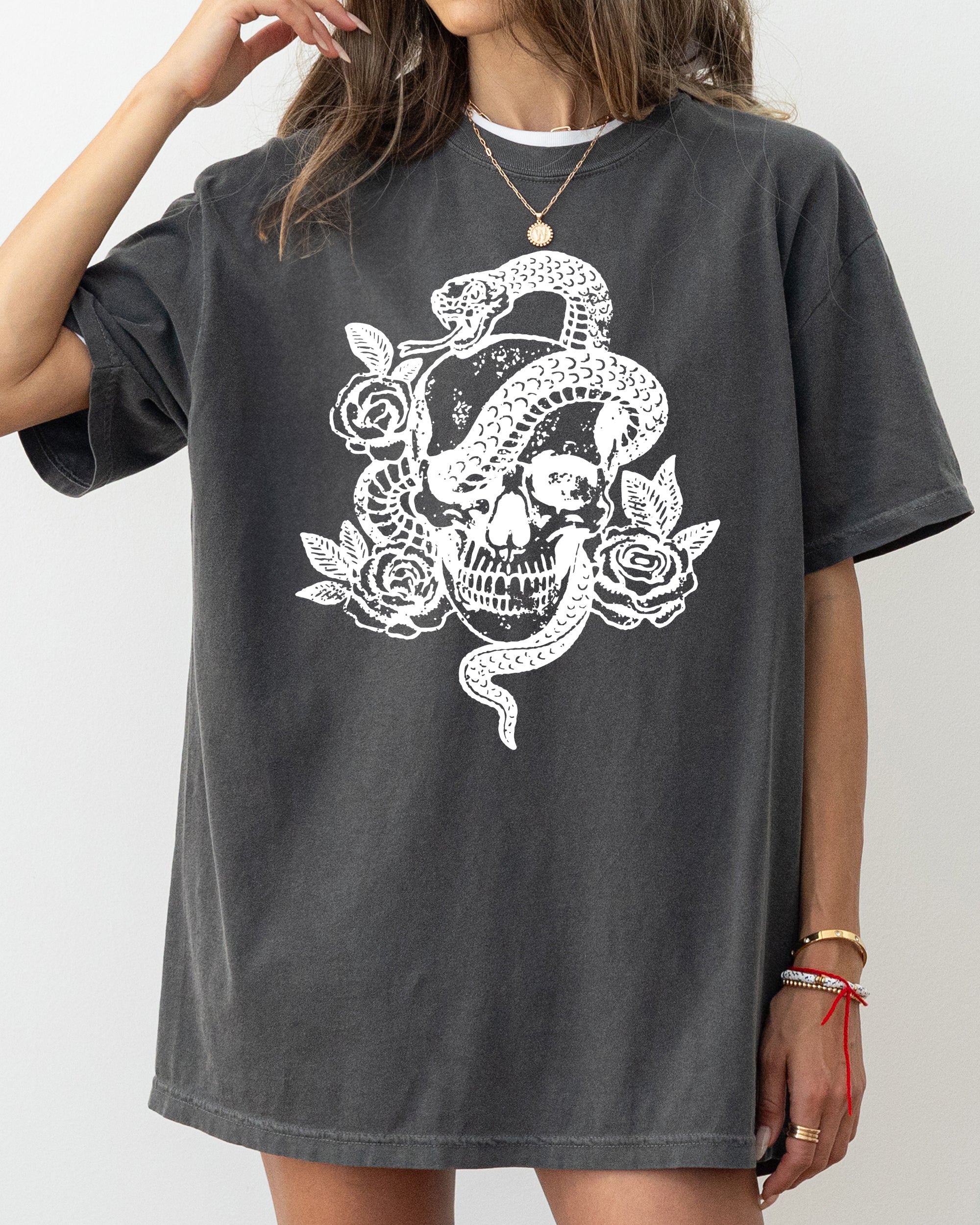 Skull Roses Snake Skeleton Ghost Western Witch Meme Halloween Costume Comfort Colors Tee