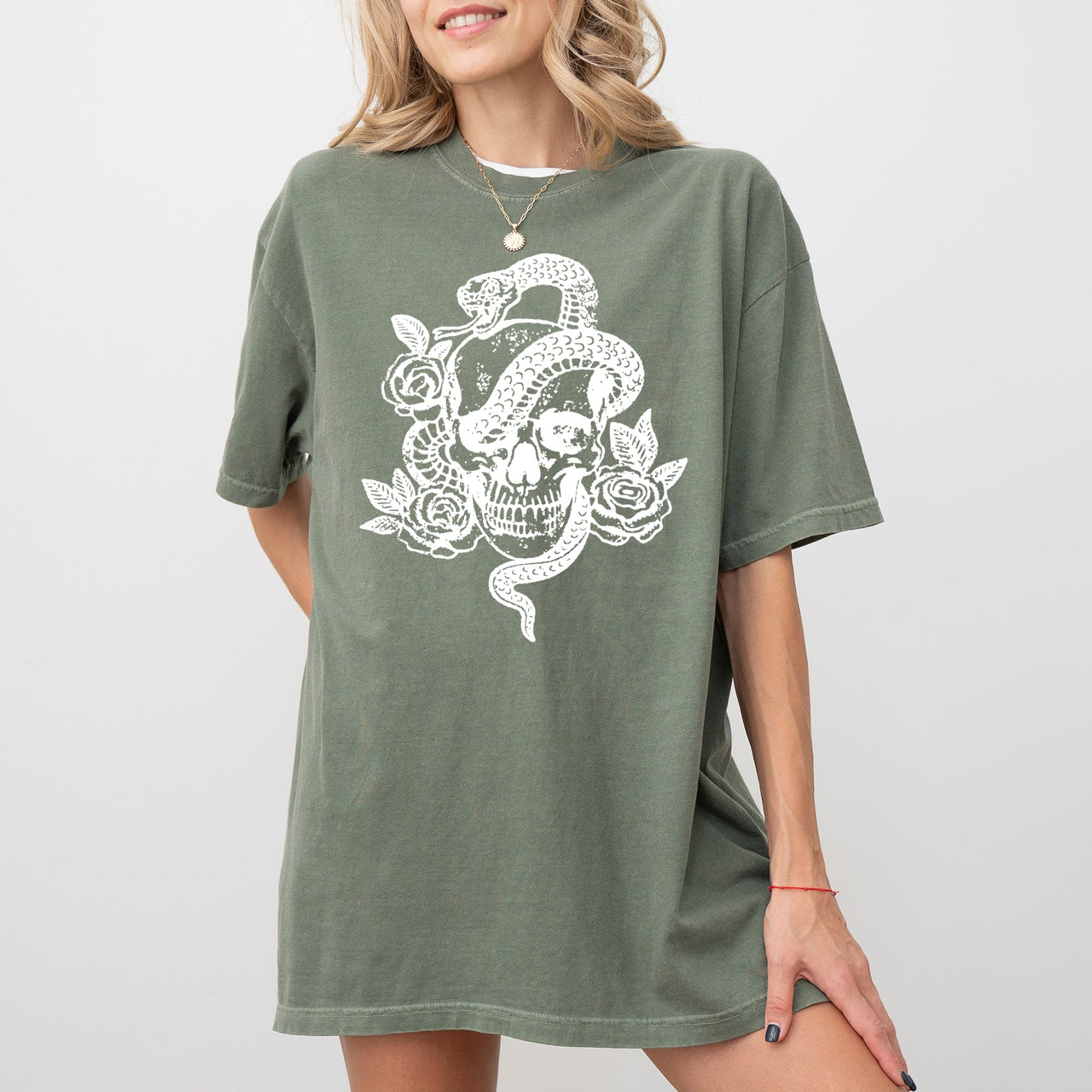Skull Roses Snake Skeleton Ghost Western Witch Meme Halloween Costume Comfort Colors Tee