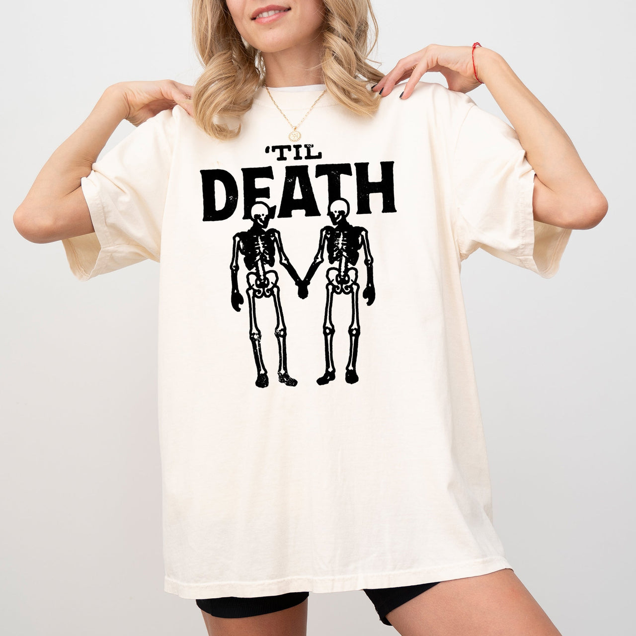 Til Death Skeleton Lovers Ghost Western Witch Halloween Costume Comfort Colors Tee