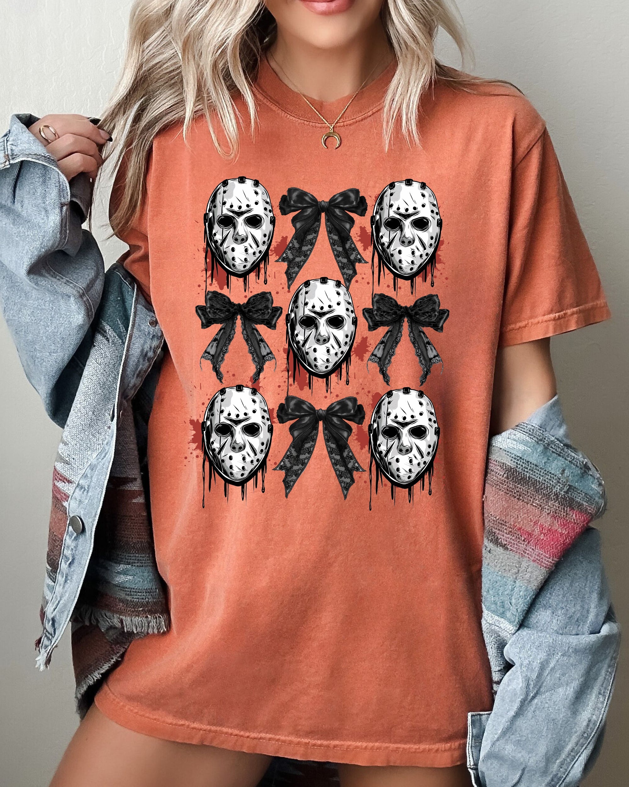 Masks and Bows Ghost Spooky Skeleton Witch Halloween Meme Costume Comfort Colors Tee