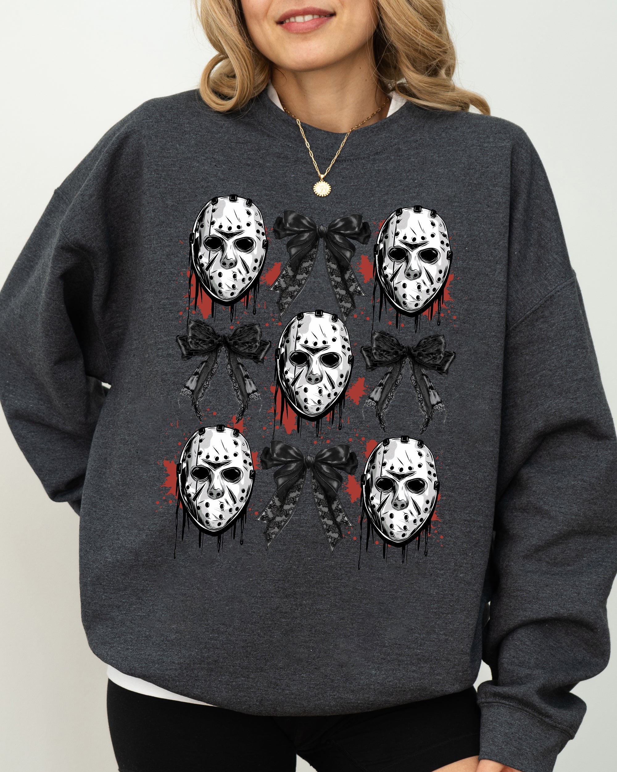 Ancient Mystic Masks and Bows Ghost Spooky Skeleton Witch Western Theme Halloween Costume Sweatshirt