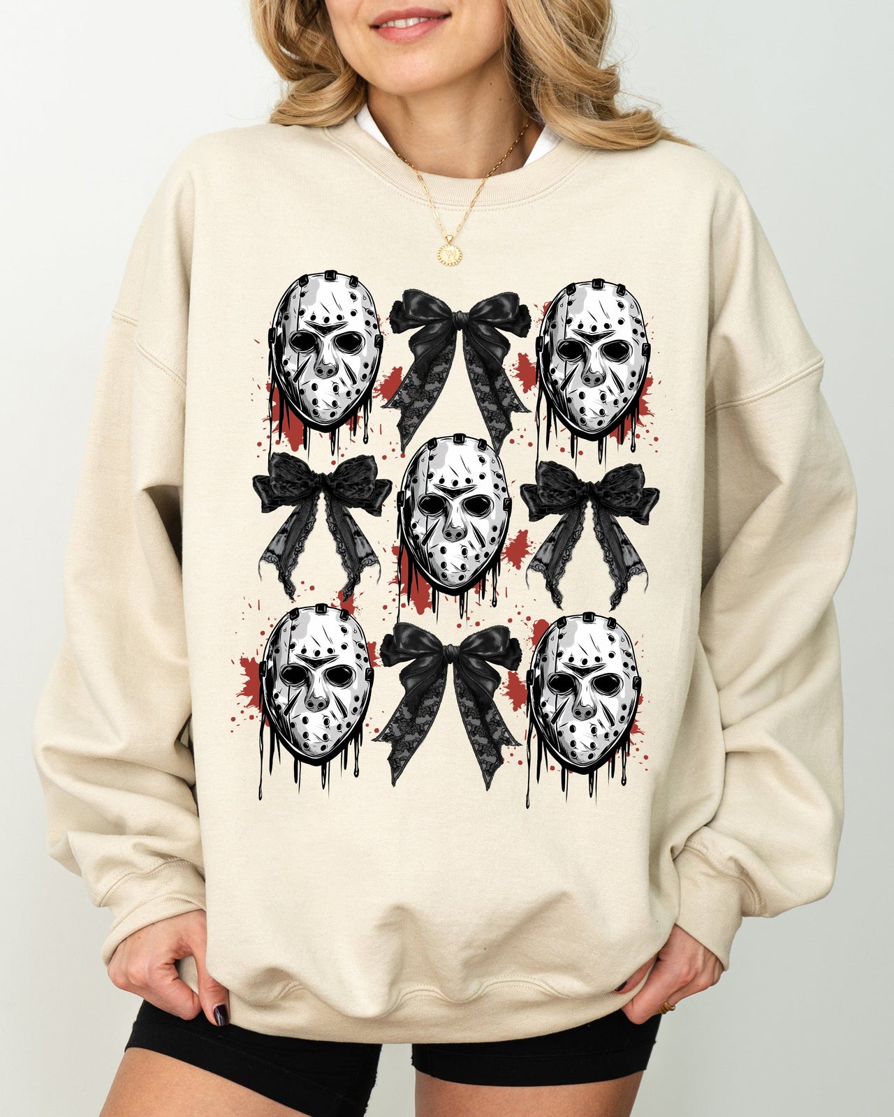 Ancient Mystic Masks and Bows Ghost Spooky Skeleton Witch Western Theme Halloween Costume Sweatshirt