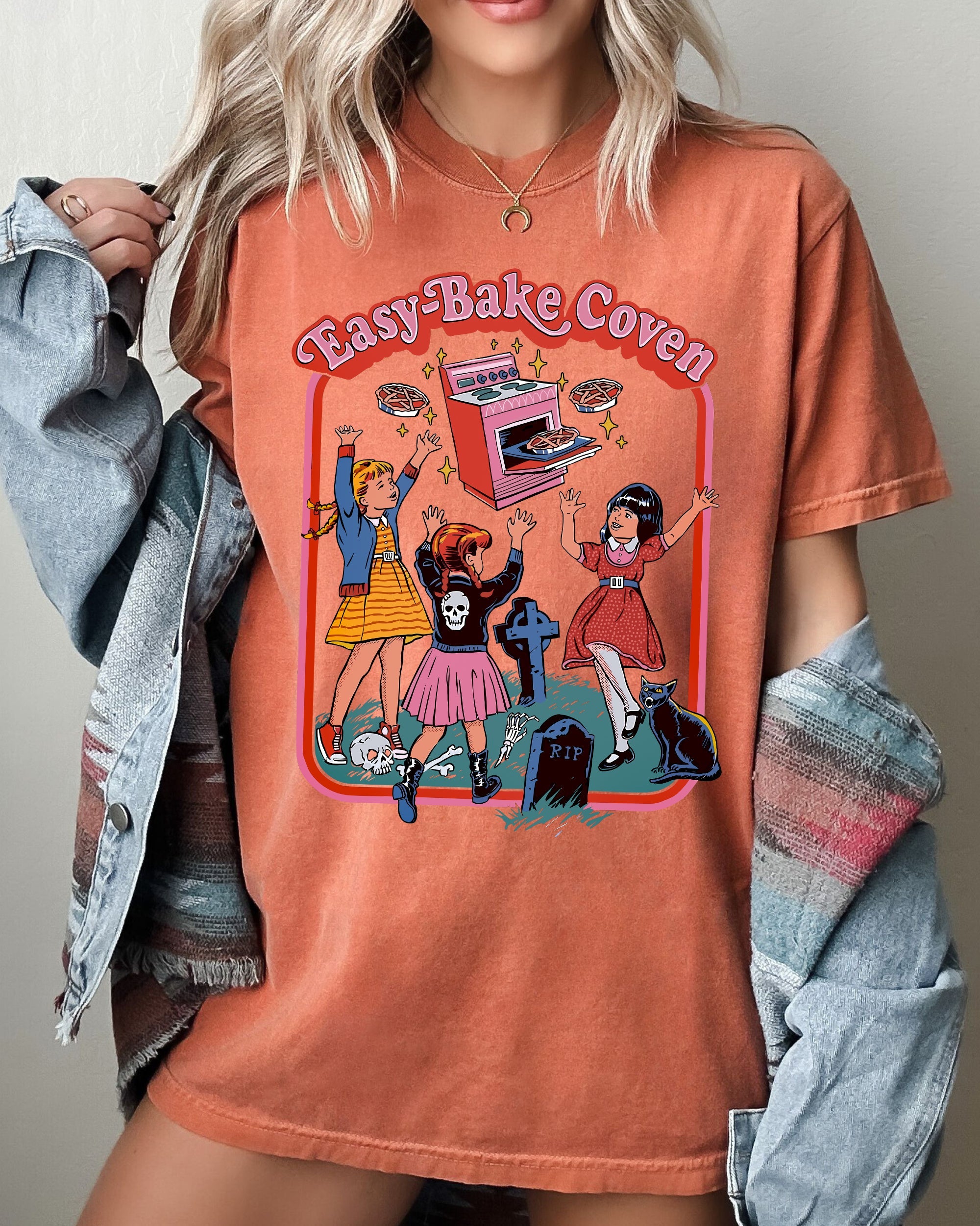 Easy-Bake Coven Ghost Spooky Scary Skeleton Skull Western Witch Aesthetic Meme Halloween Costume Comfort Colors Tee