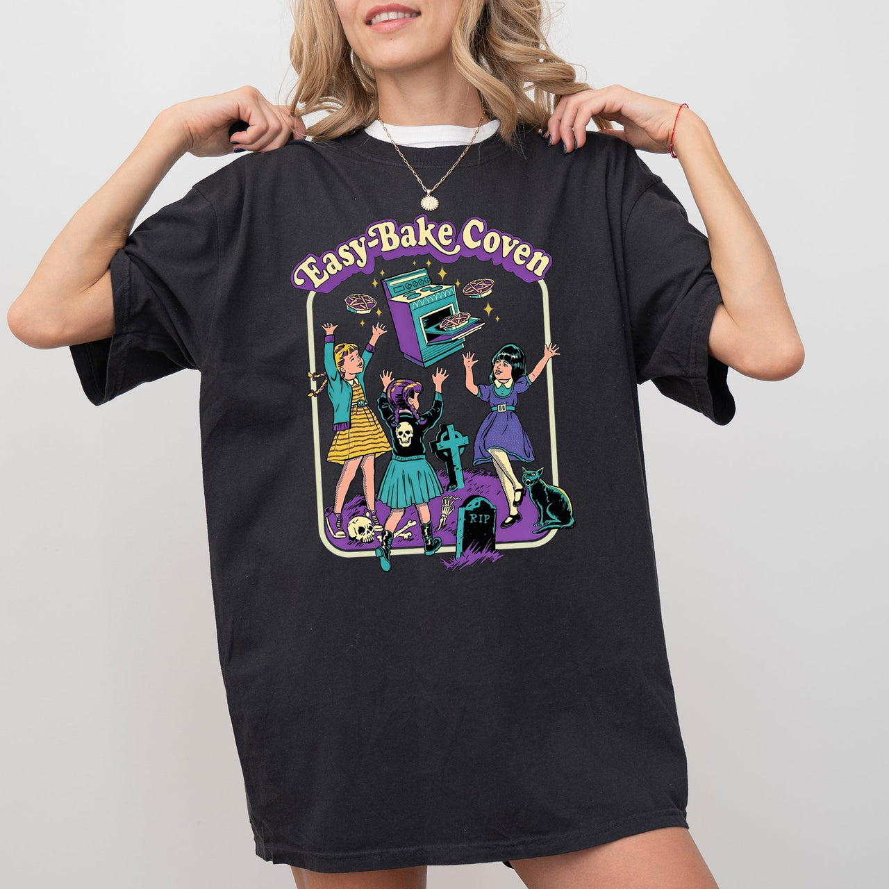 Easy-Bake Coven Retro Ghost Spooky Skeleton Witch Halloween Costume Meme Comfort Colors Tee