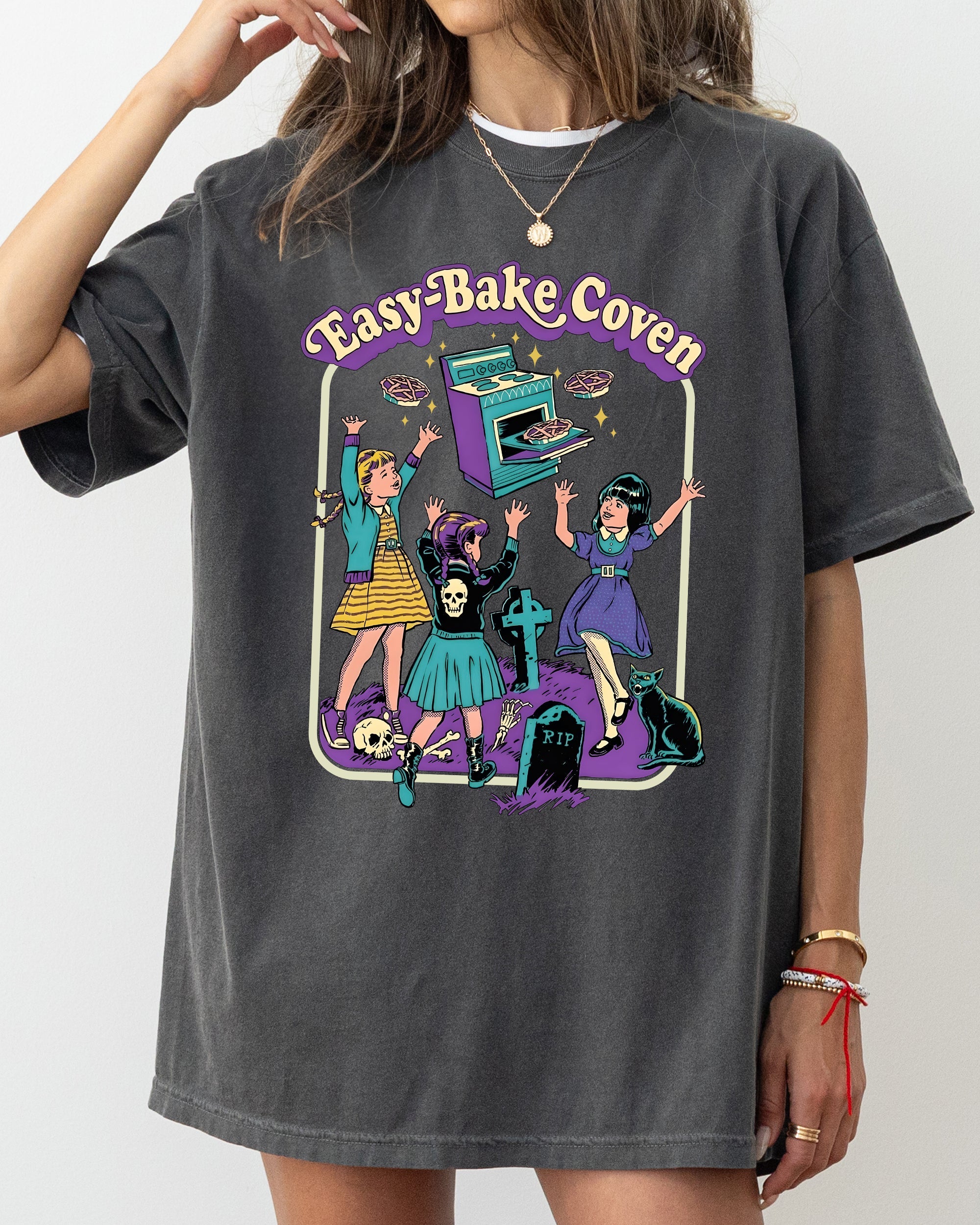 Easy-Bake Coven Retro Ghost Spooky Skeleton Witch Halloween Costume Meme Comfort Colors Tee
