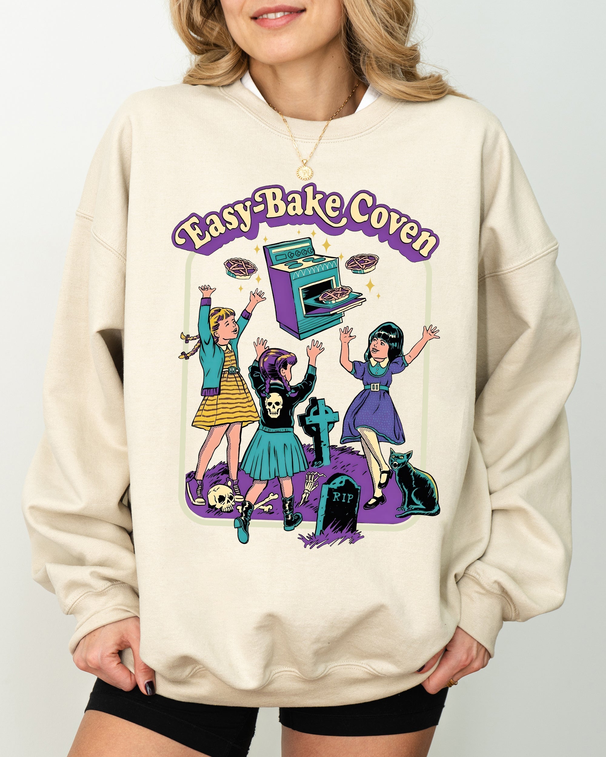Easy-Bake Coven Retro Ghost Spooky Skeleton Witch Aesthetic Meme Halloween Costume Sweatshirt